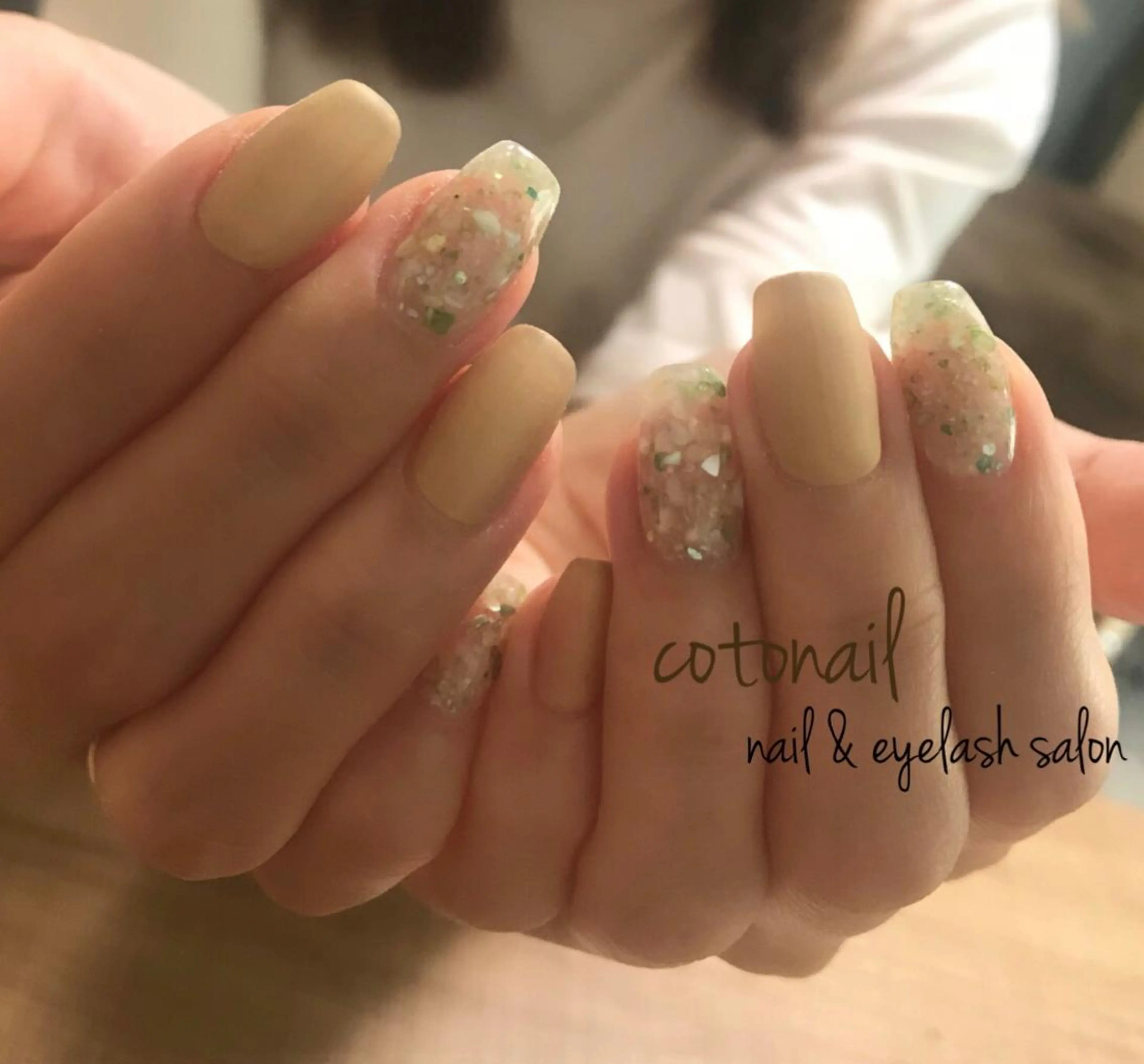 セミロング ネイル アートネイル ハンドネイル ツメトマツゲ .のネイルデザイン