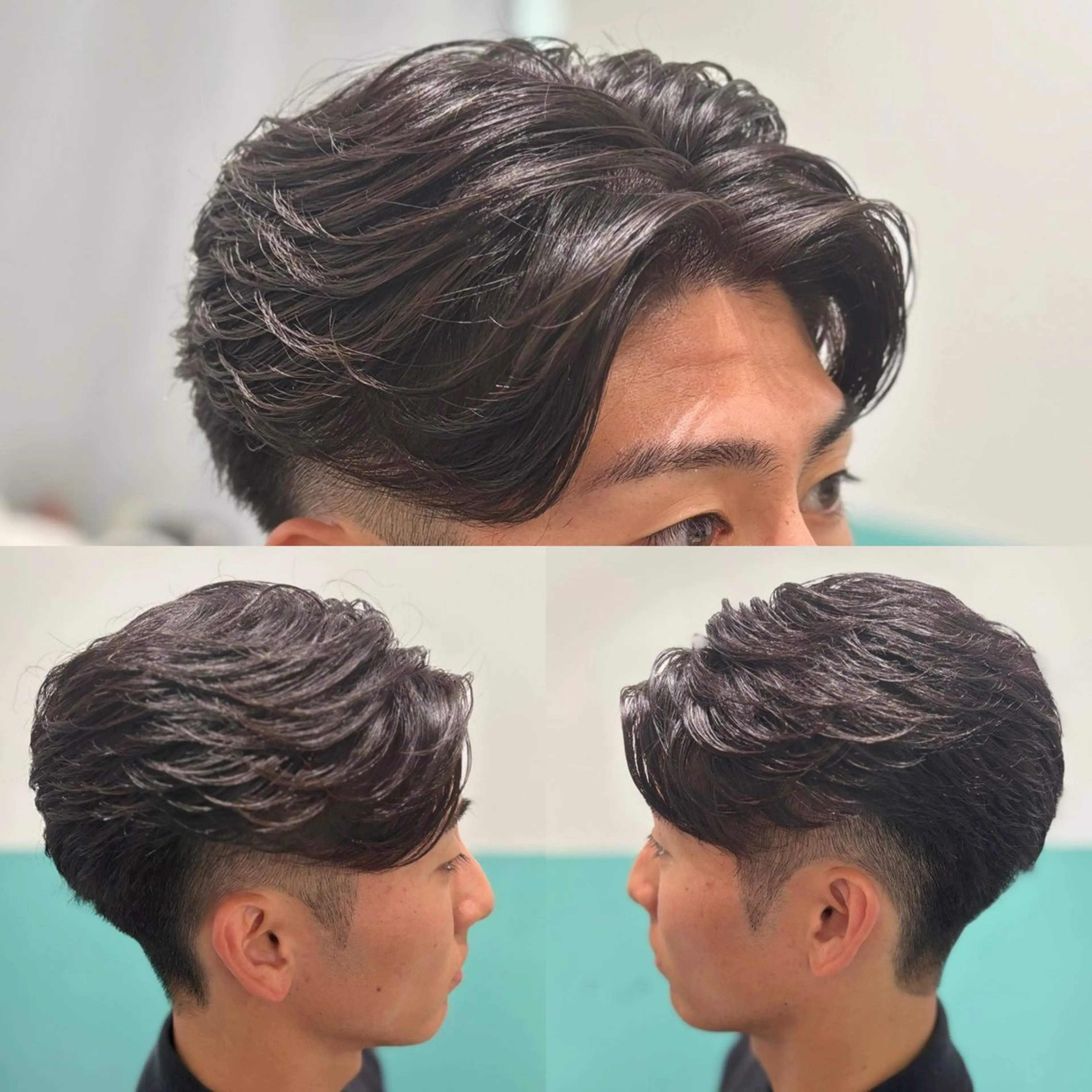 ✂︎カット＋ロッドパーマ、ピンパーマ(眉毛カット+フェイスシェービング付き)の写真