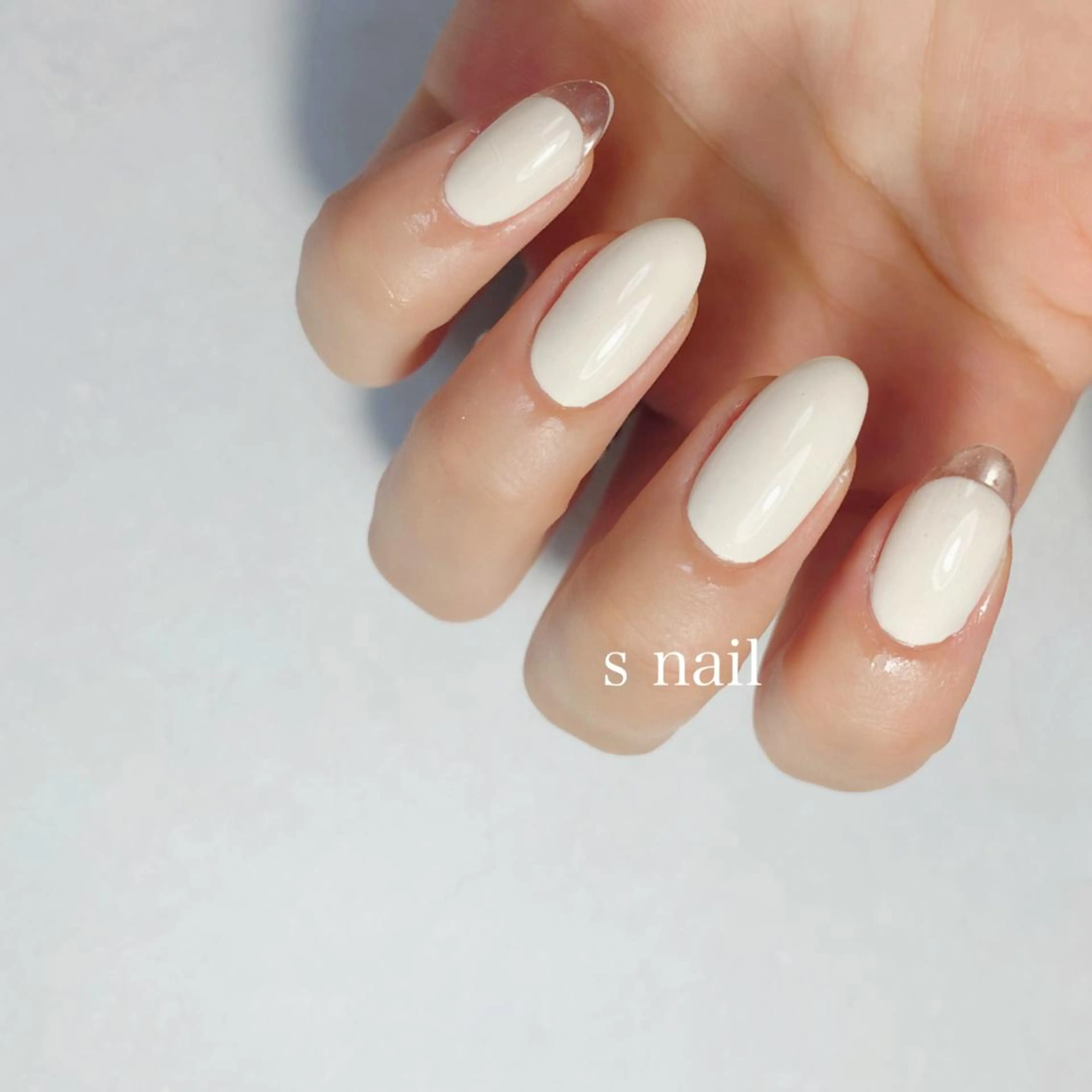 ネイル クリアネイル 長さ出し フレンチネイル ハンドネイル フットネイル s nail さとよしみゆきのネイルデザイン