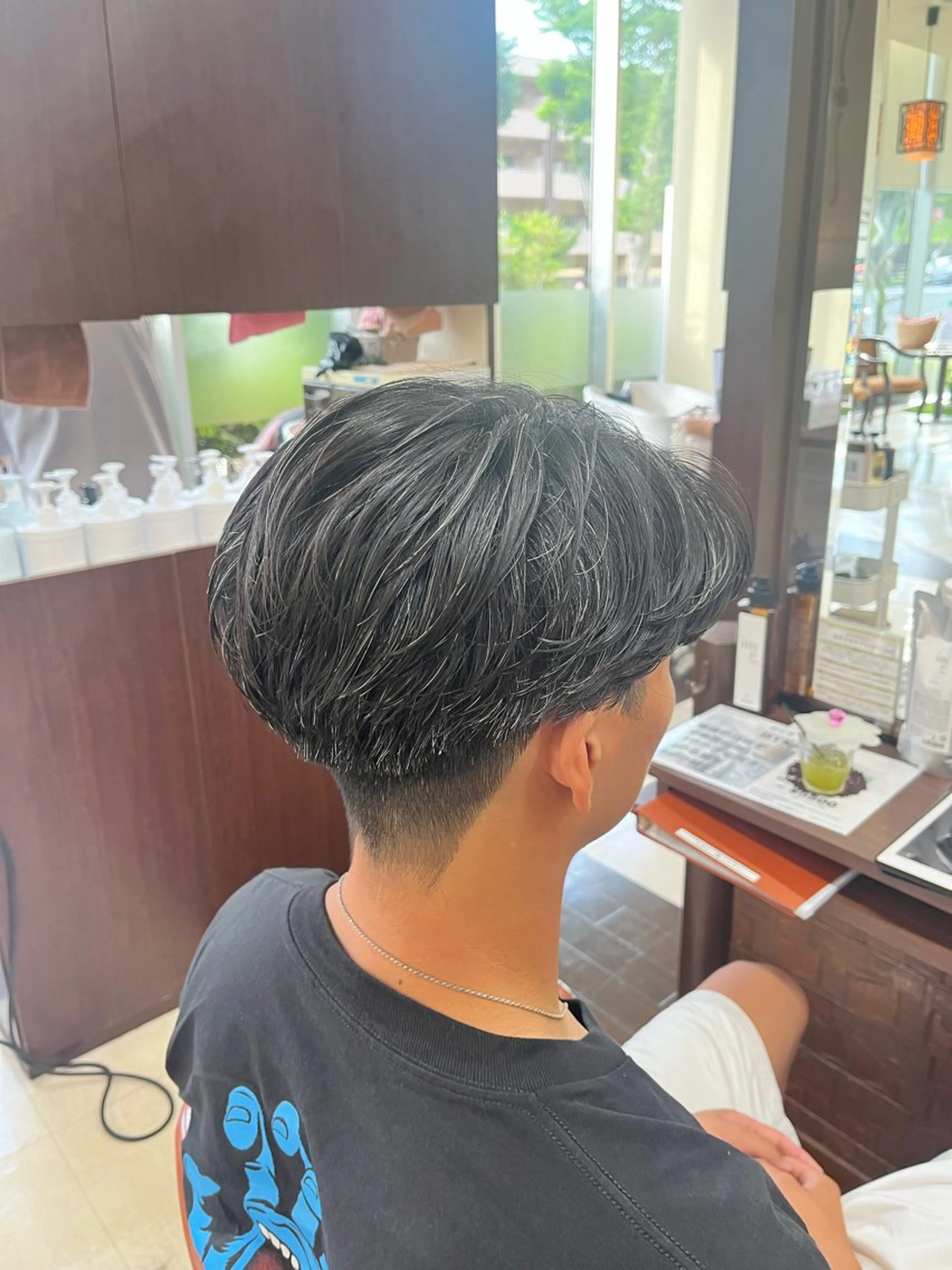 ショート パーマ メンズ センターパート メンズパーマ 刈り上げ ニュアンスパーマ AROH  men's cut&men's perm 船橋店所属・🧊メンズ特化🧊 高木航希のヘアスタイル