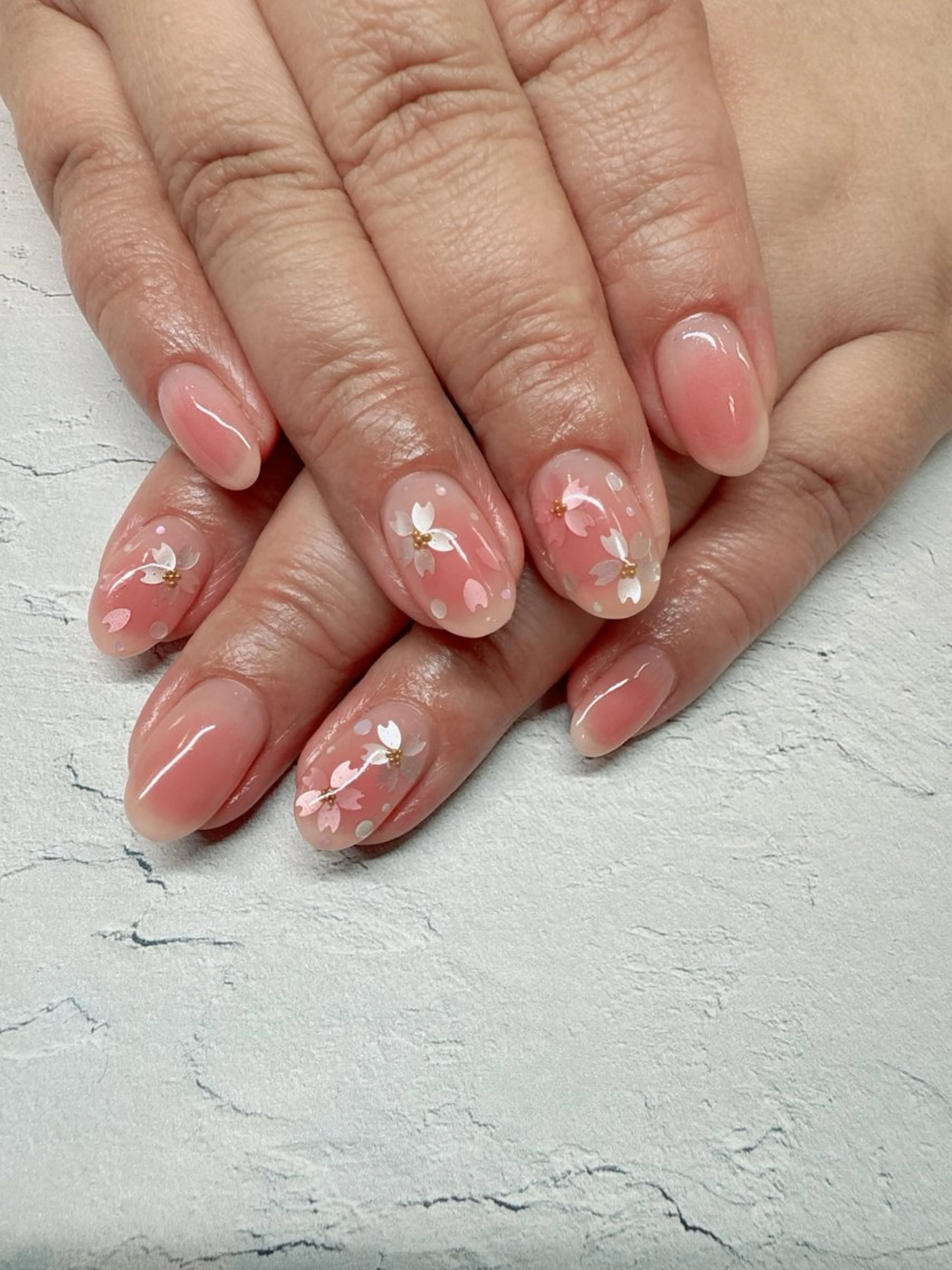 ネイル 桜ネイル ハンドネイル nailist SATO【銀座】のネイルデザイン