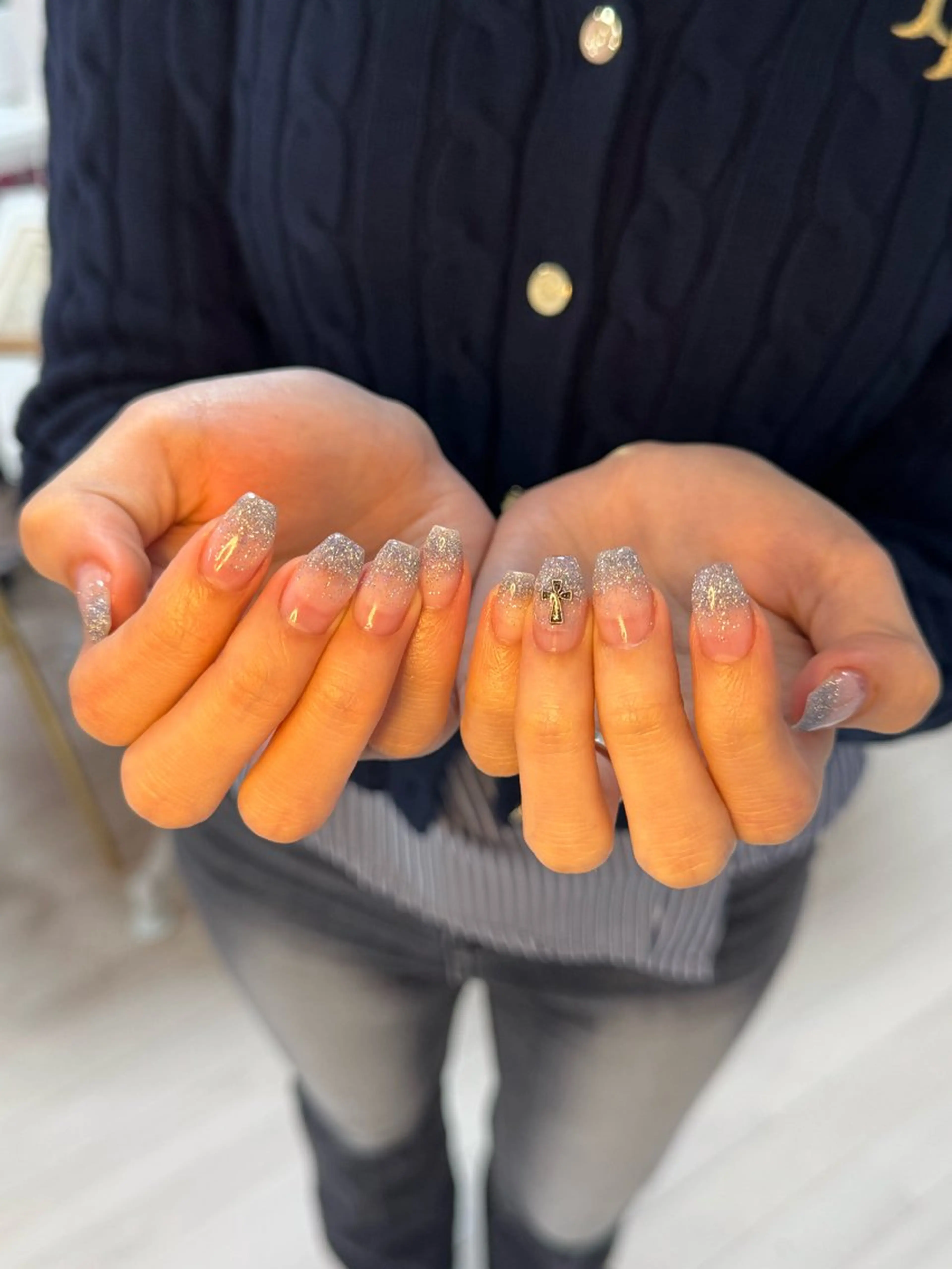 ネイル アートネイル オーロラネイル チークネイル フレンチネイル ガラスフレンチ ハンドネイル 🎀🎀YooLi Nail Salonのネイルデザイン