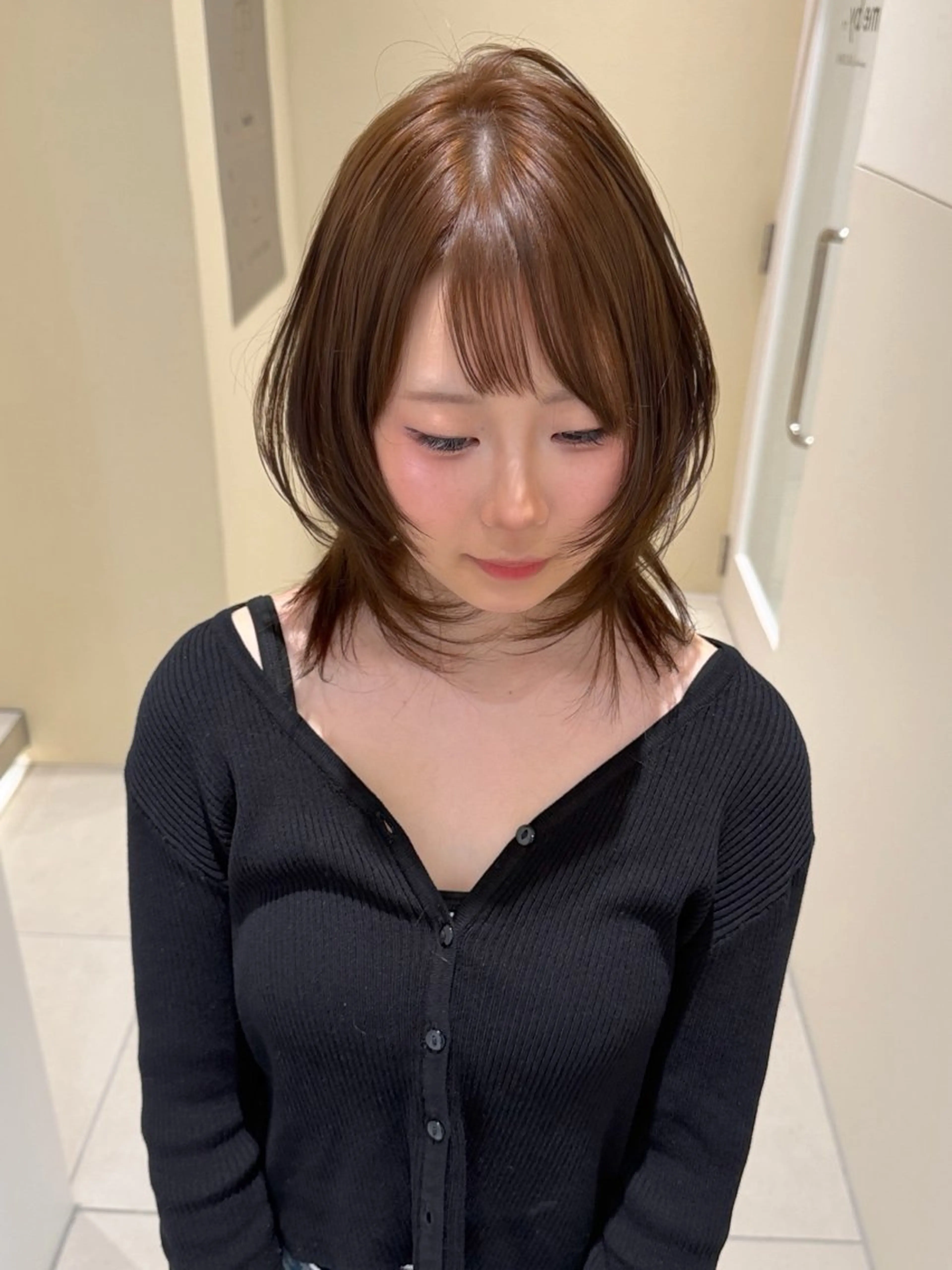 ミディアム カラー ヘアアレンジ ブリーチ ダブルカラー ブリーチなしカラー ハッシュカット カット ヘアカラー 天神レイヤーカット No.1💖マユカのヘアスタイル