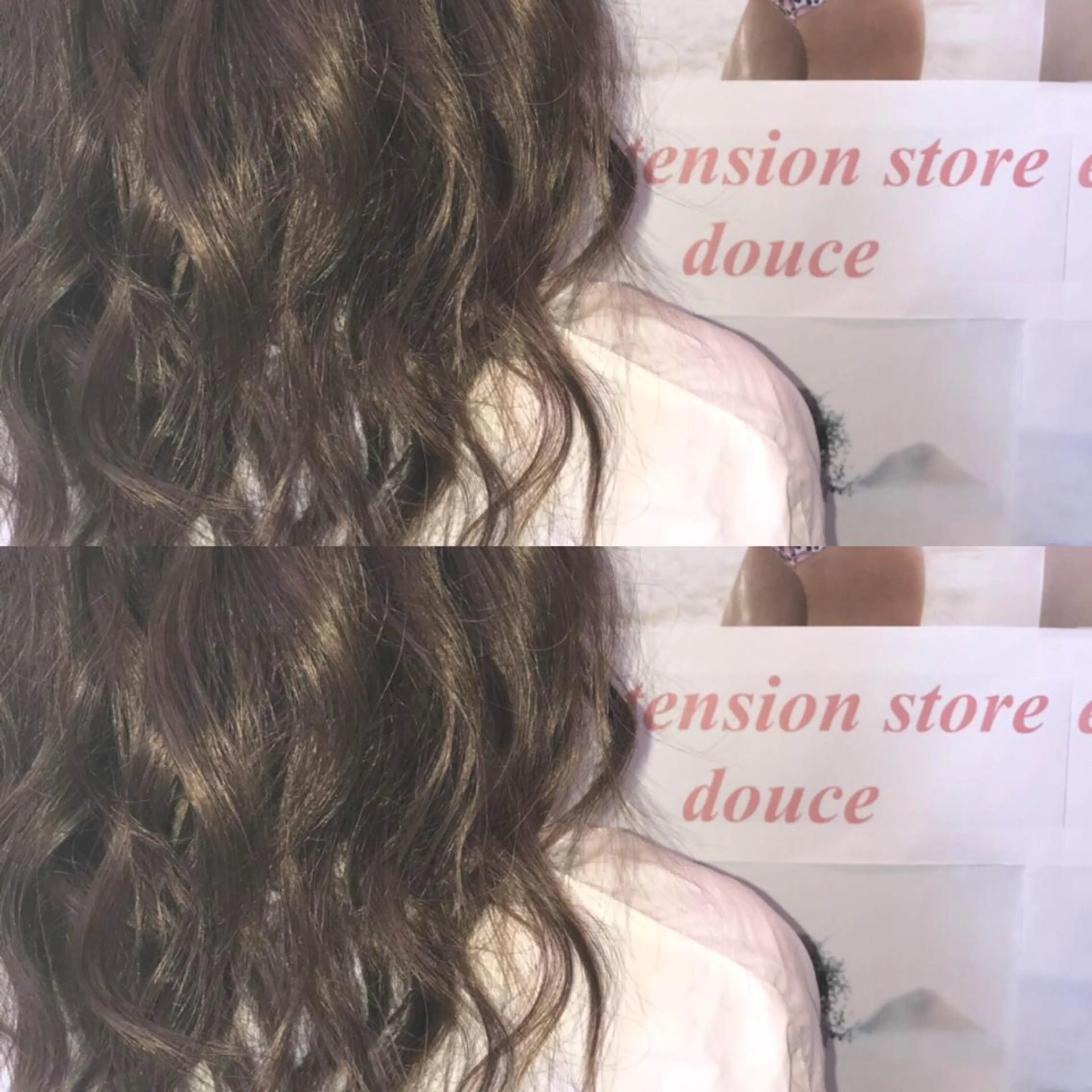 セミロング カラー パーマ ヘアアレンジ 大阪レミーエクステ チビ編み込みのヘアスタイル