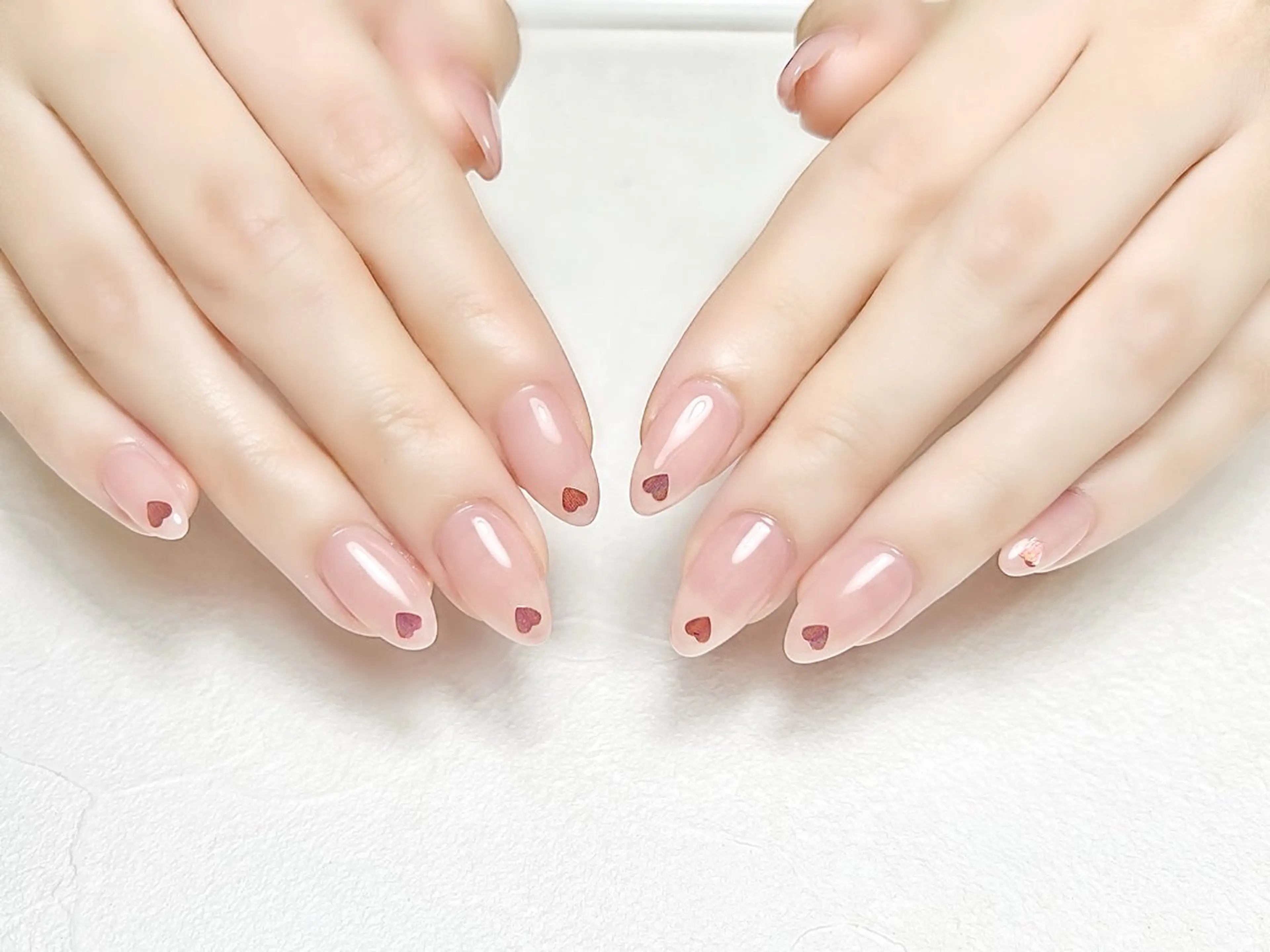 ネイル ハート オフィスネイル ワンカラーネイル シンプルネイル 冬ネイル rouse nail RISATOのネイルデザイン