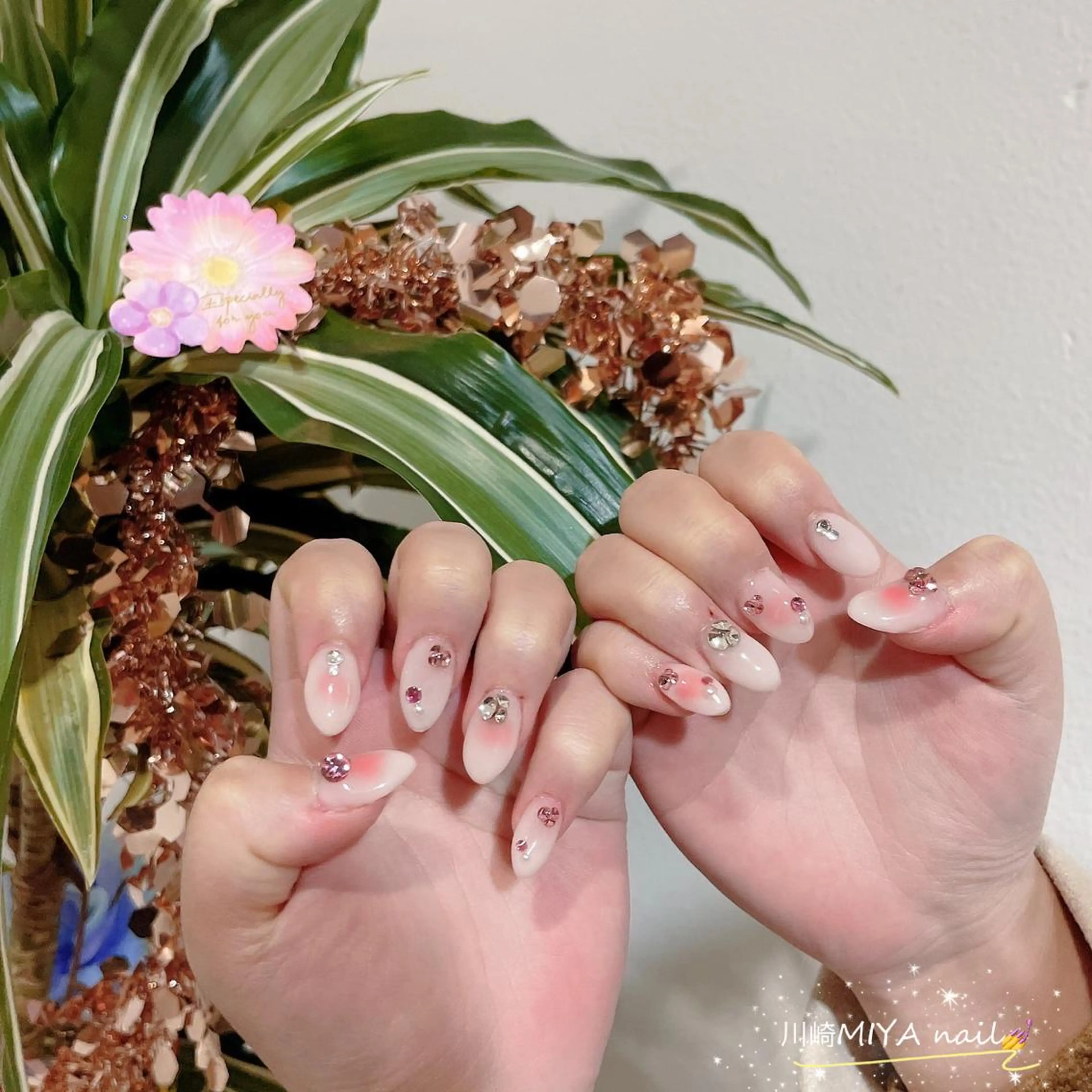 セミロング ハンドネイル ハンドケア 💜MIYA nail川崎店のネイルデザイン