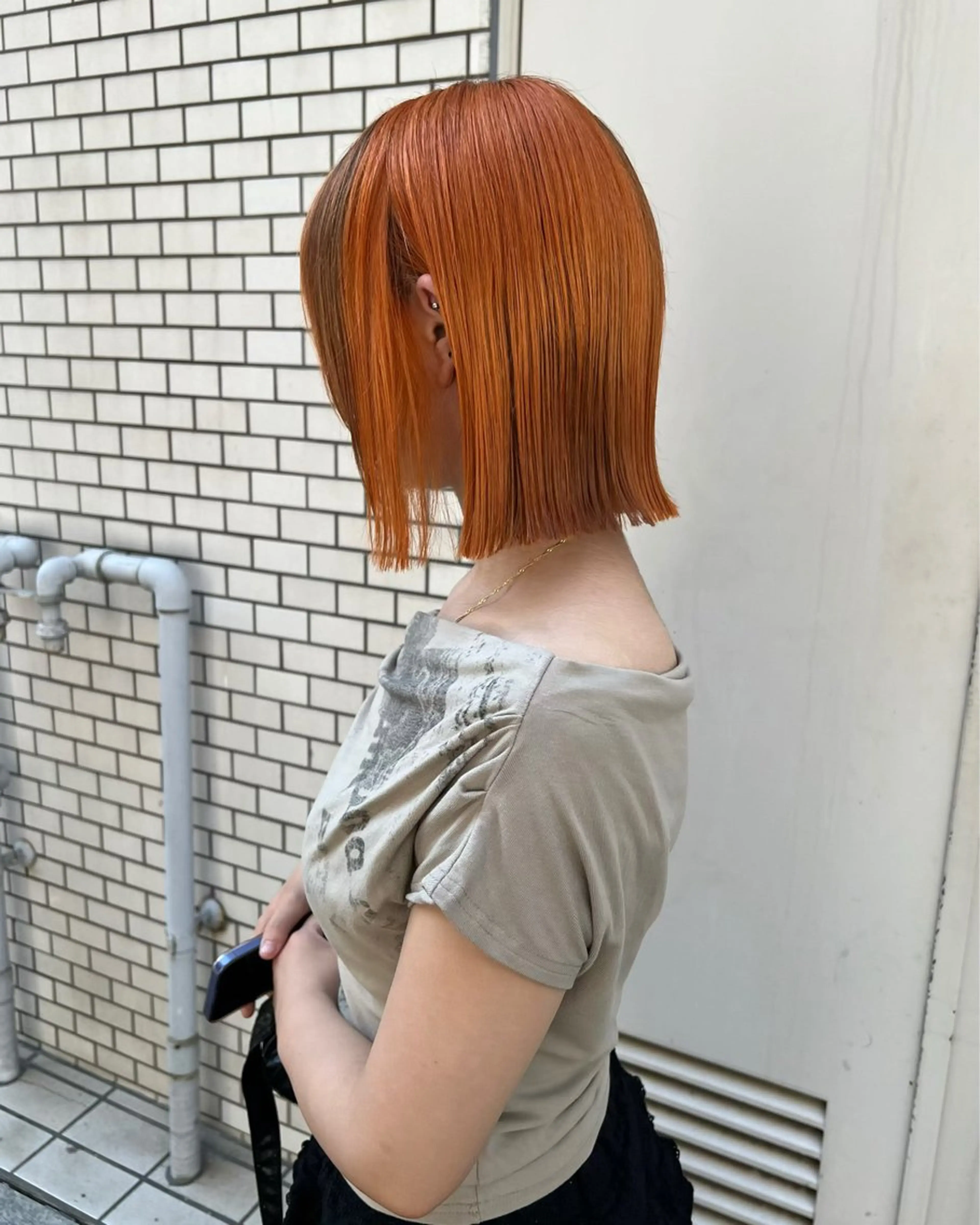 ミディアム カット ヘアカラー トリートメント 室屋 鈴音のヘアスタイル