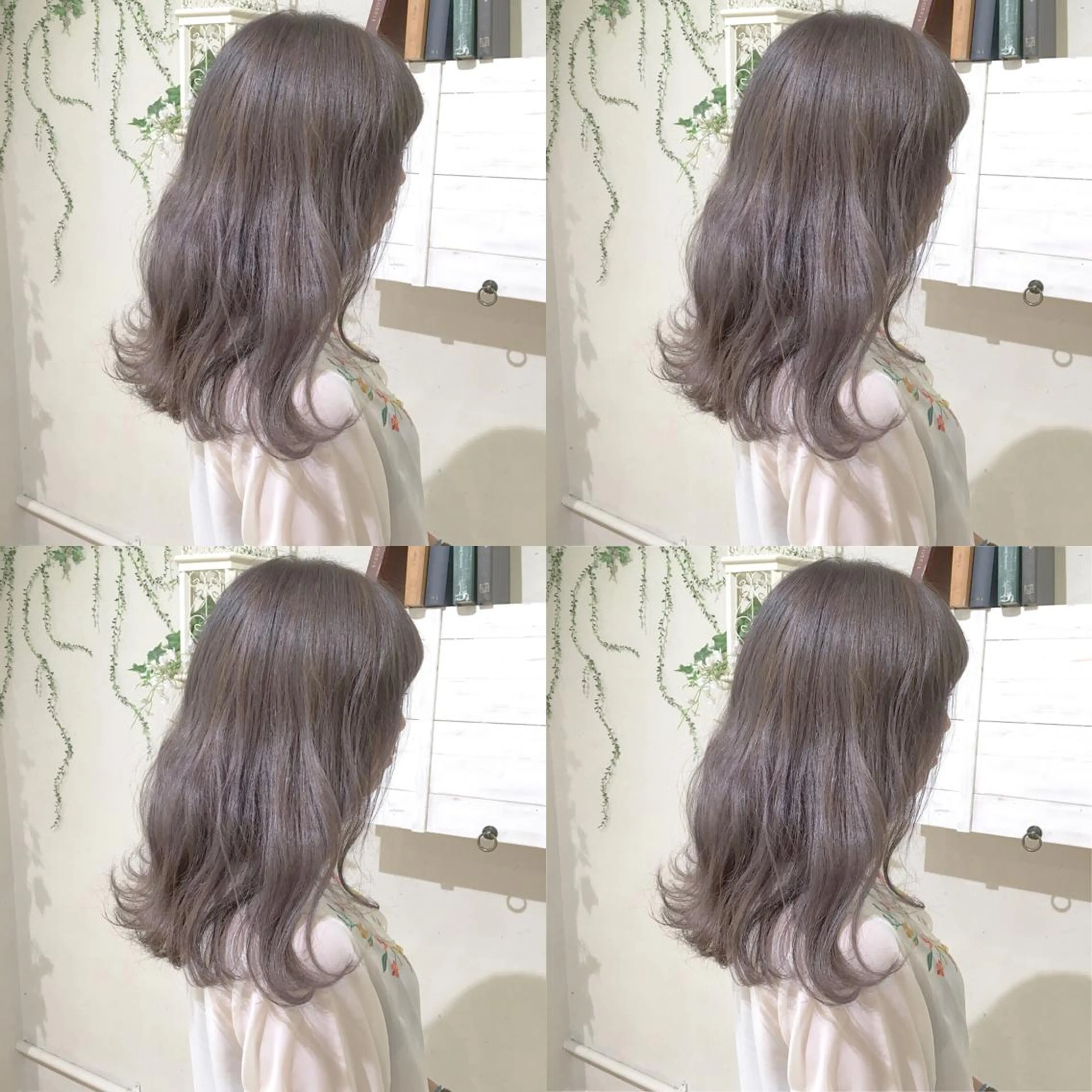 セミロング カラー パーマ ヘアアレンジ アッシュ ブリーチ ハイトーン特化🤍 浦住のヘアスタイル