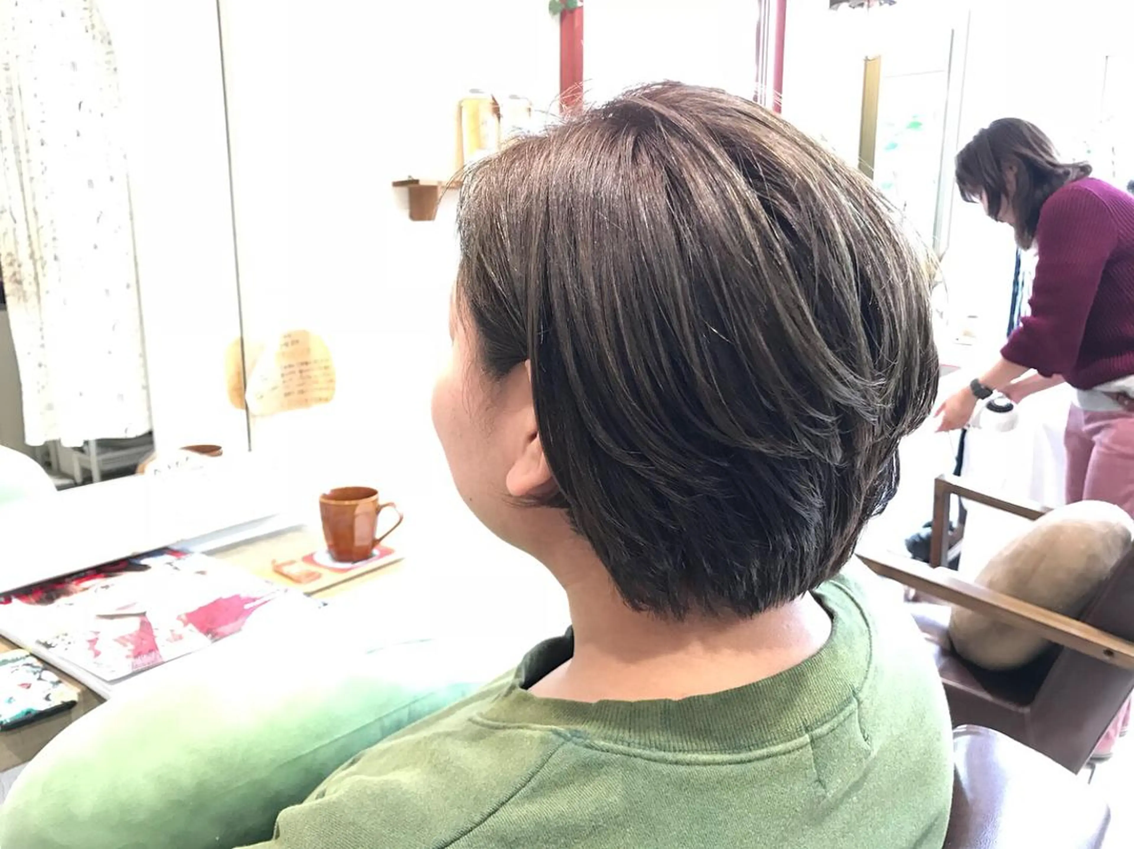 ショート カラー ショートボブ グレージュ ボブ ショートヘア メンズ指名多数!! SiLO 田島のヘアスタイル