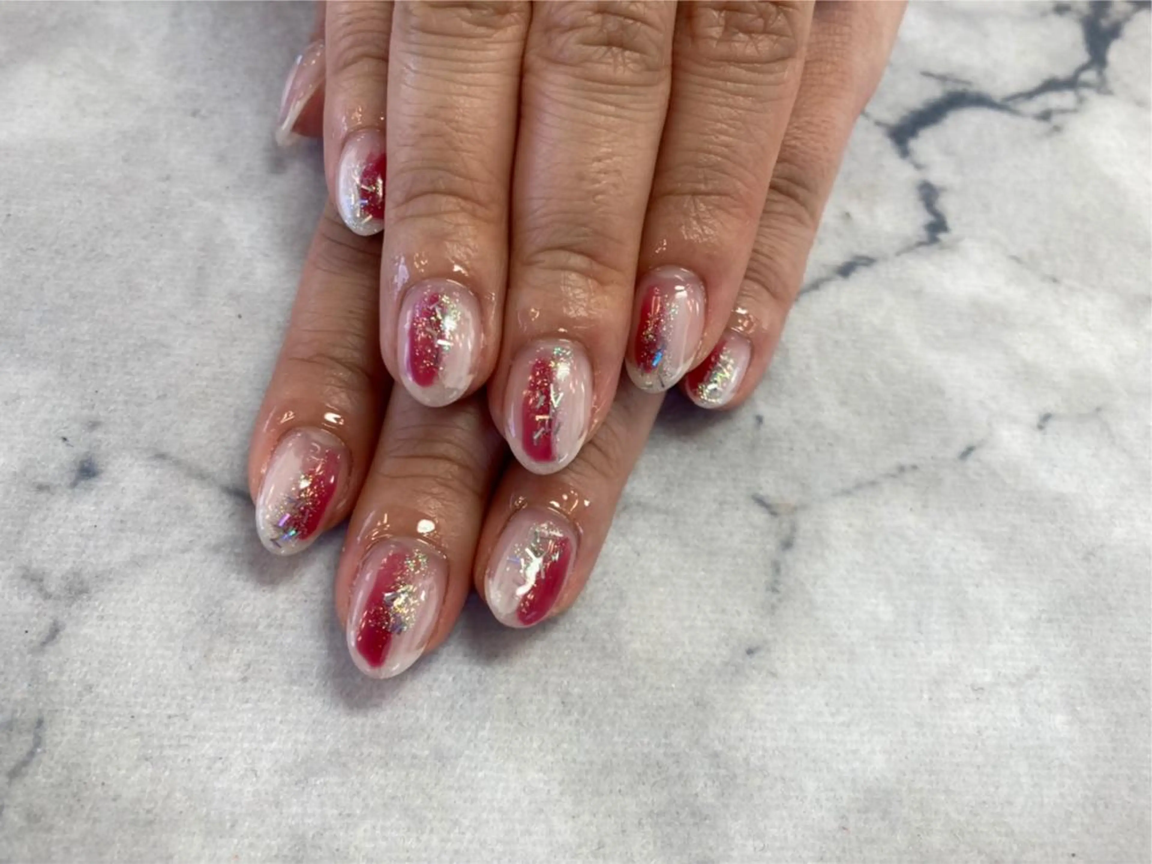 ネイル ネイルリボン 受付スタッフのネイルデザイン