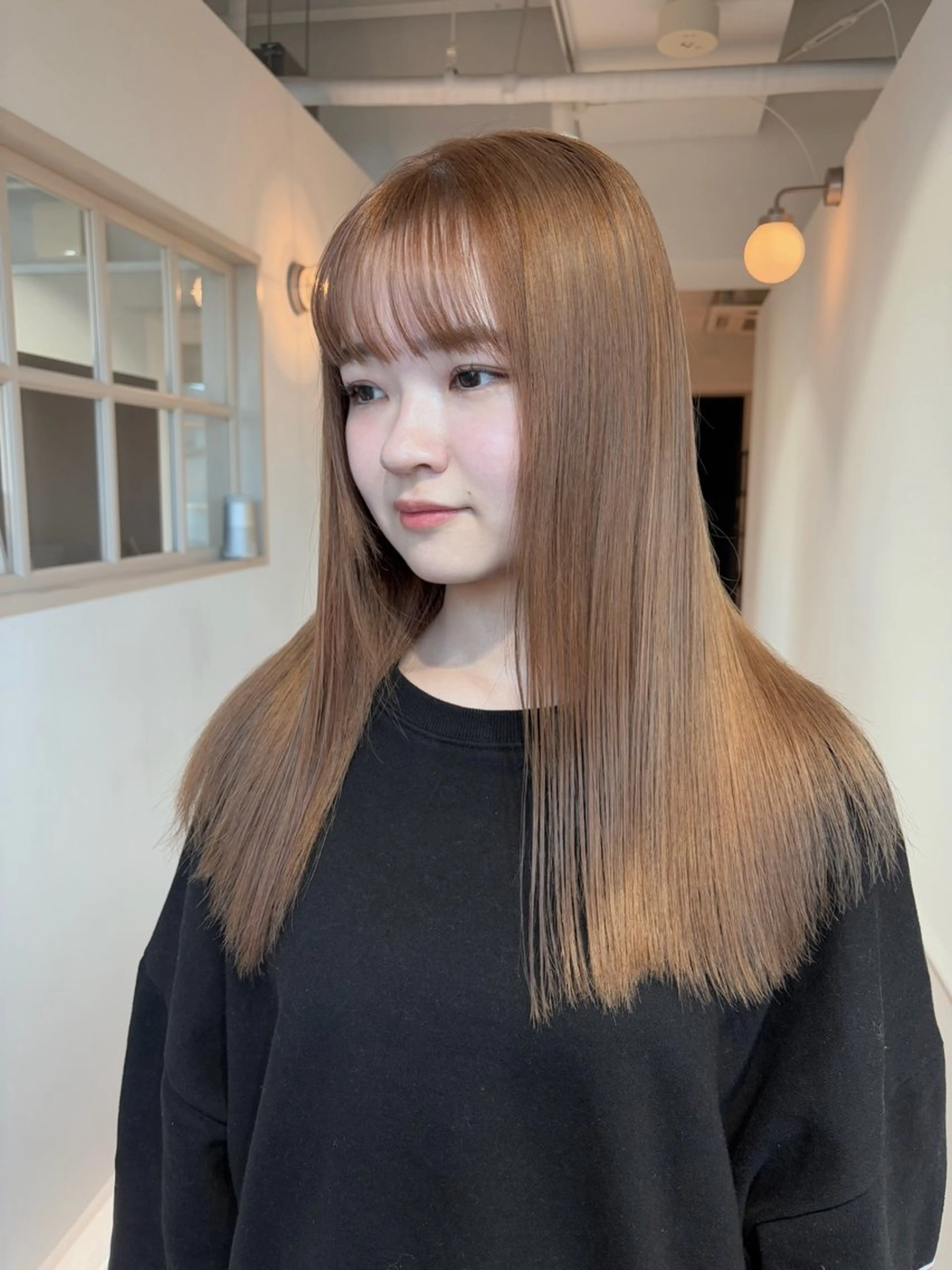 ロング カラー ブリーチ ブラウンカラー ヘアカラー 瀬戸 杏珠のヘアスタイル