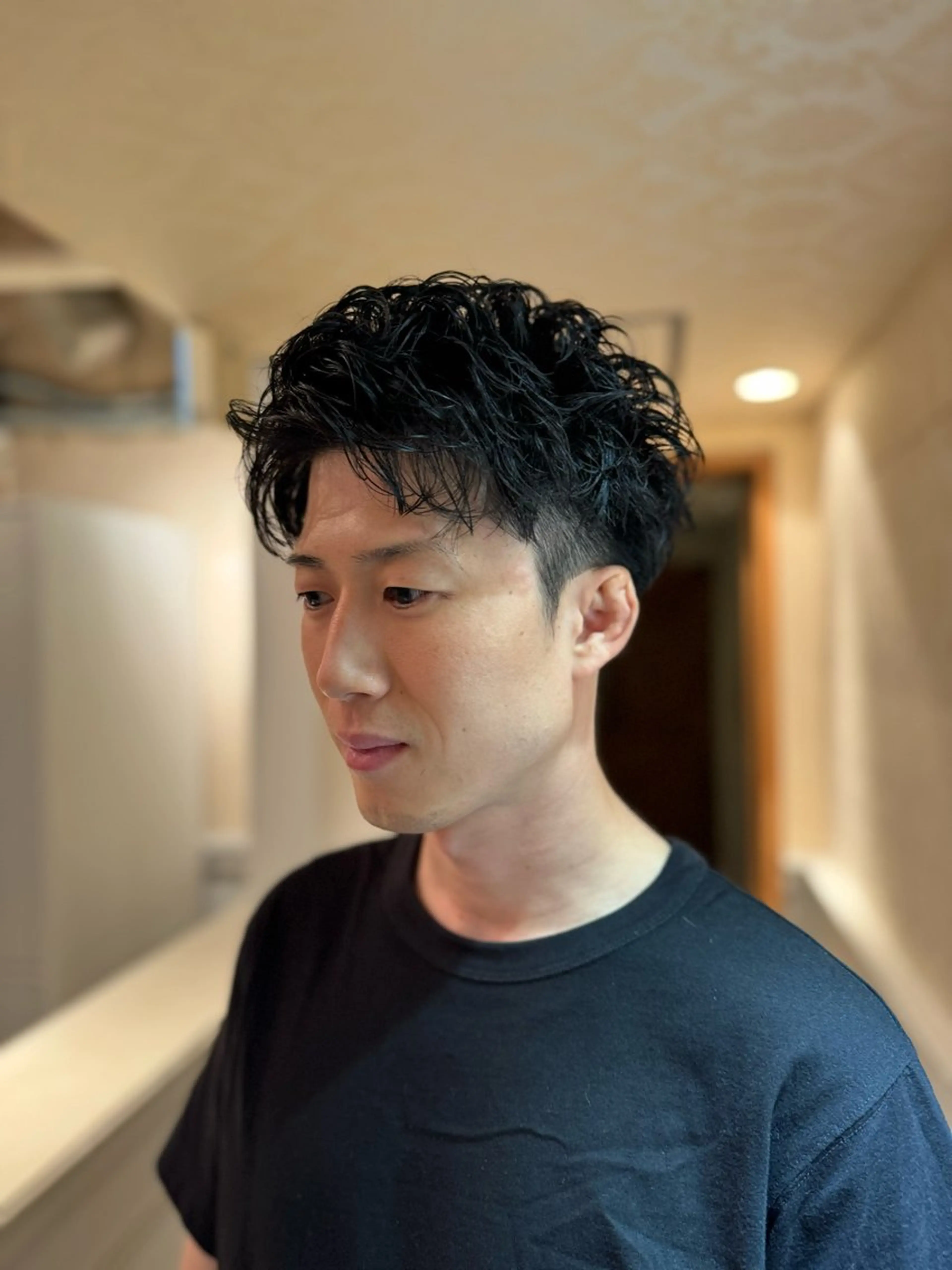 メンズ スパイキーショート 大人パーマ 丸山のヘアスタイル