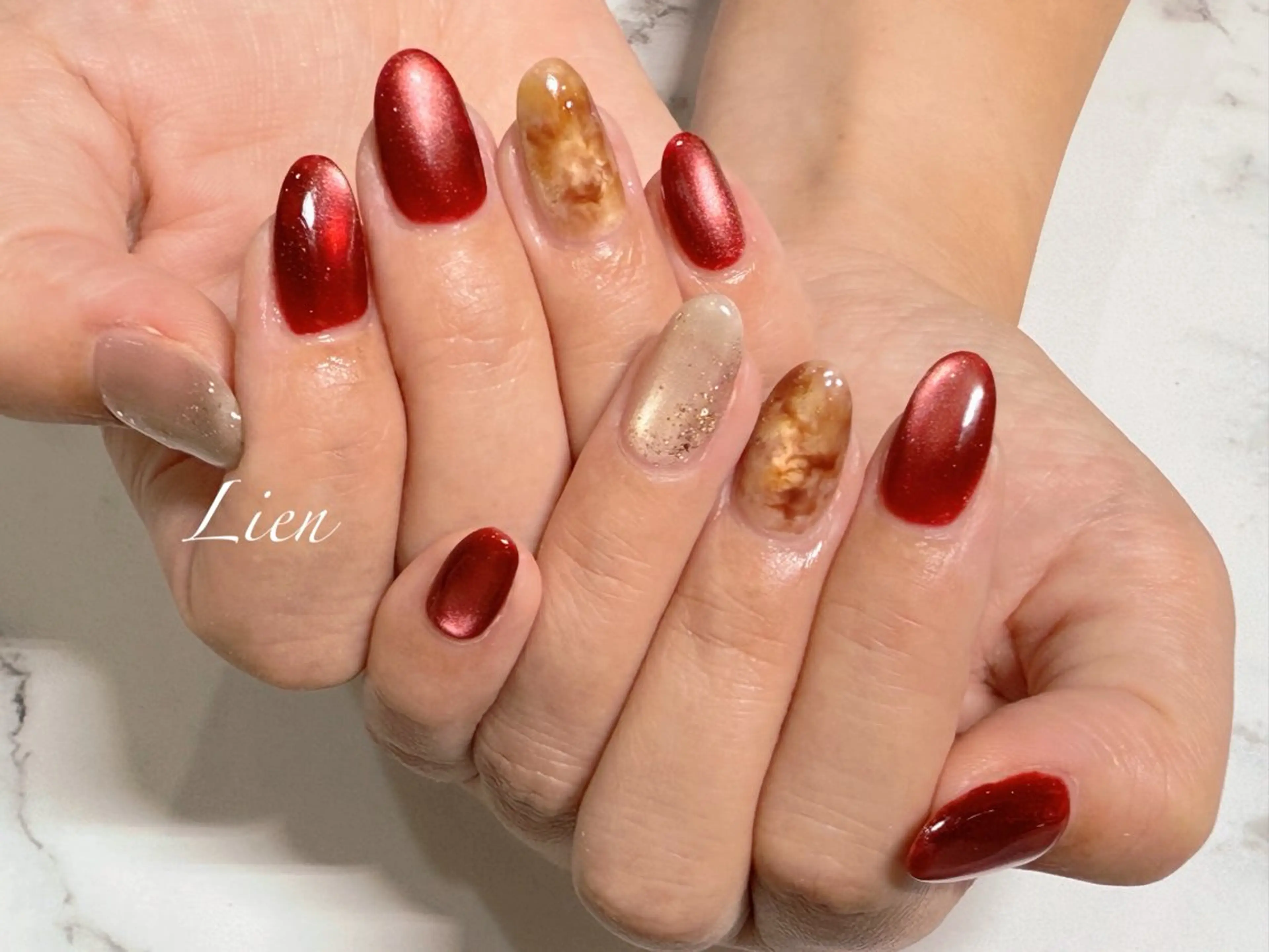 ネイル 長さ出し フットネイル フレンチネイル ジェルネイル ガラスフレンチ ハンドネイル Lien（リアン） 銀座駅6分のネイルデザイン