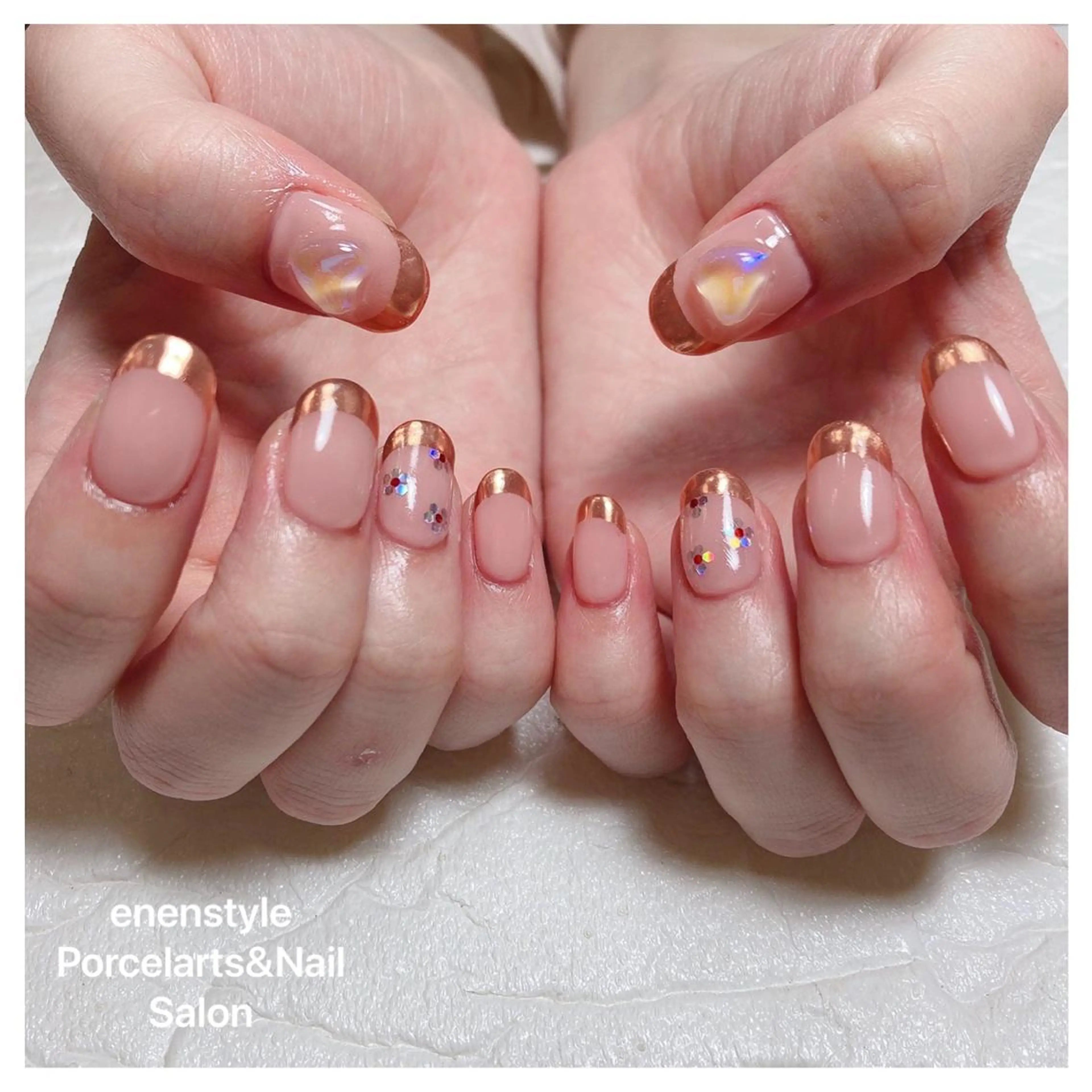 ミディアム ネイル ハンドネイル 👑enen style👑のネイルデザイン