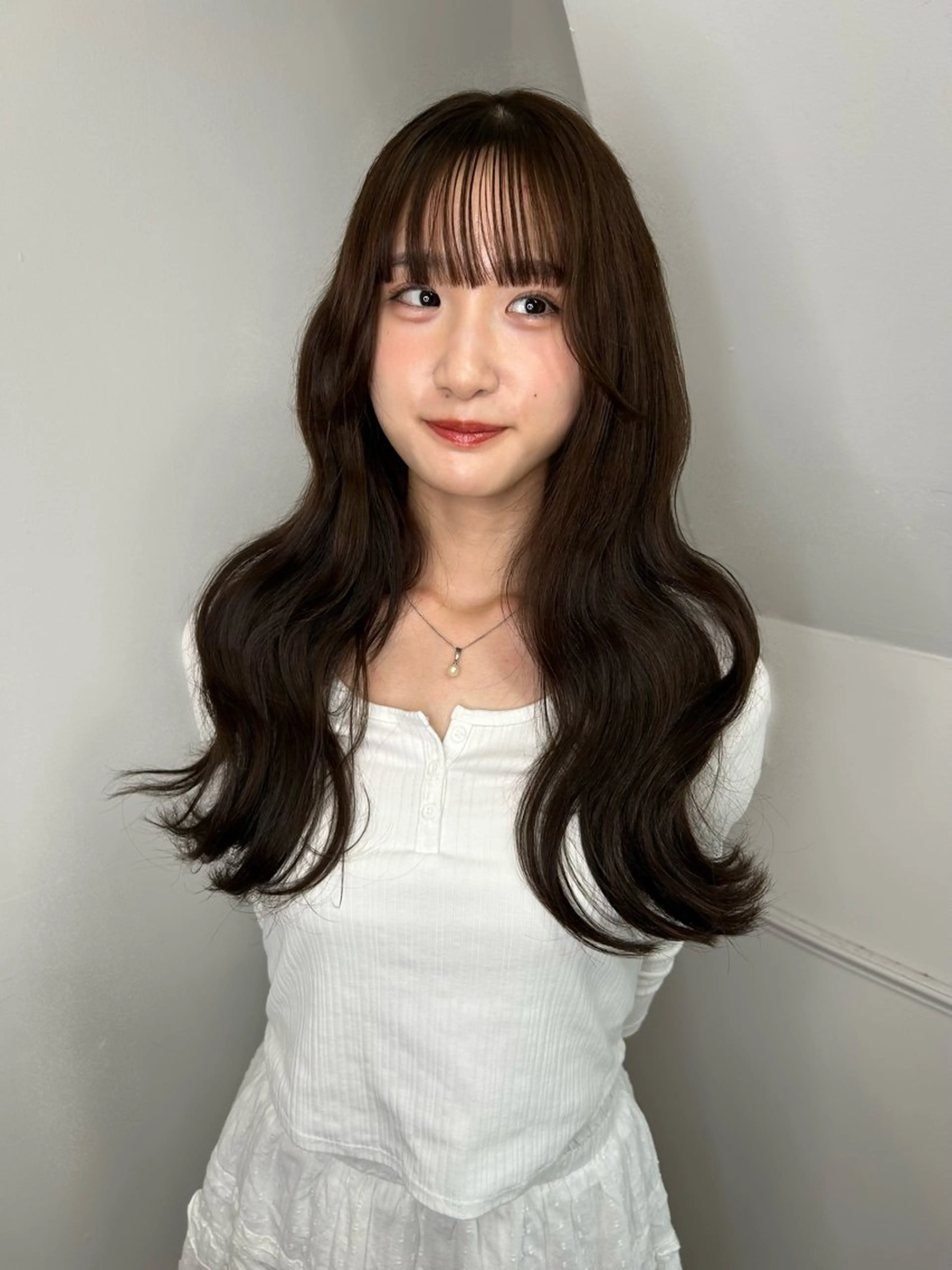 ロング カラー ブラウンカラー オリーブブラウン land所属・透明感カラー/レイヤ ー🌙Honokaのヘアスタイル