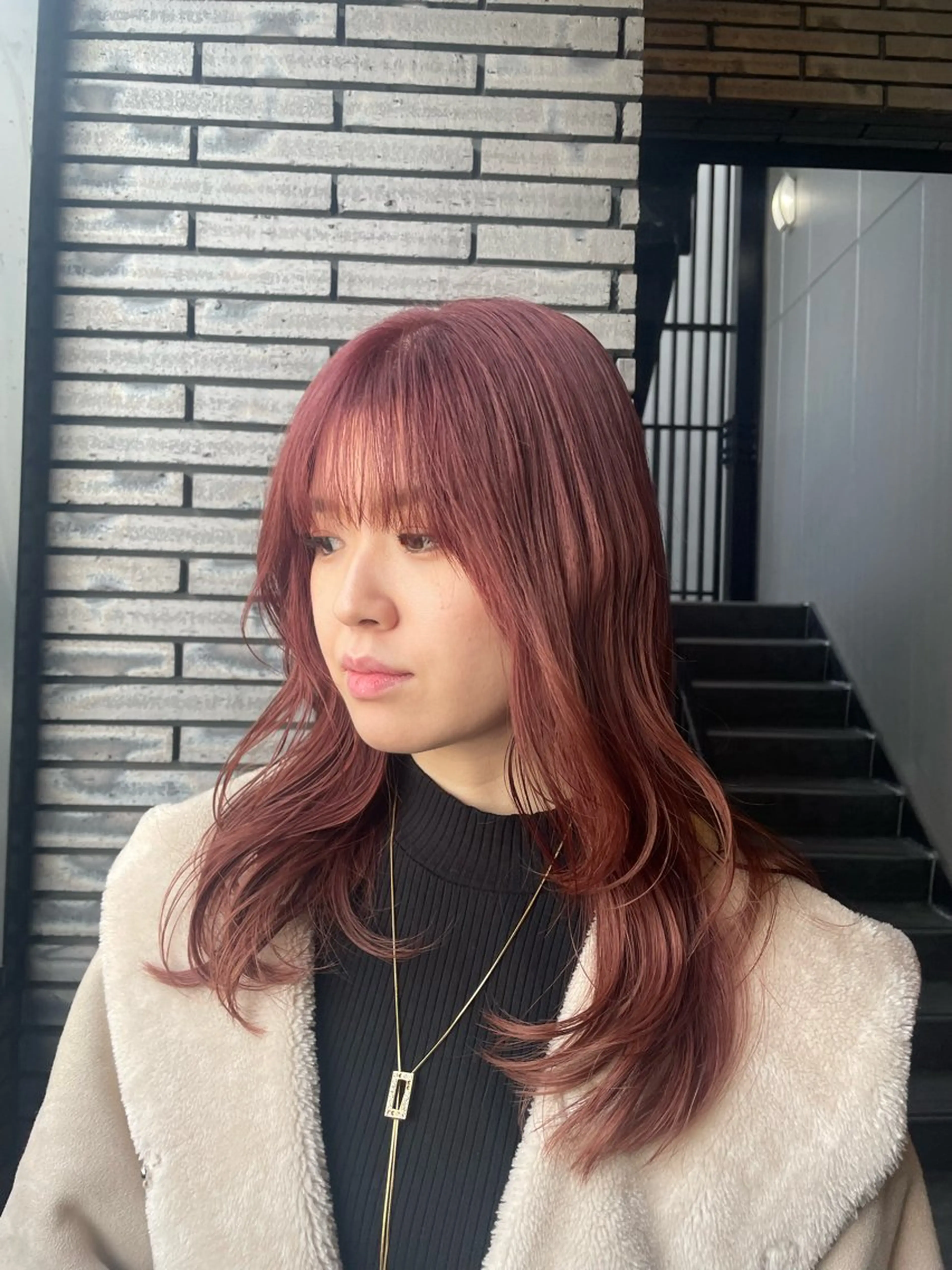 ロング カラー ピンクカラー ヘアカラー ウシロダ メグミのヘアスタイル