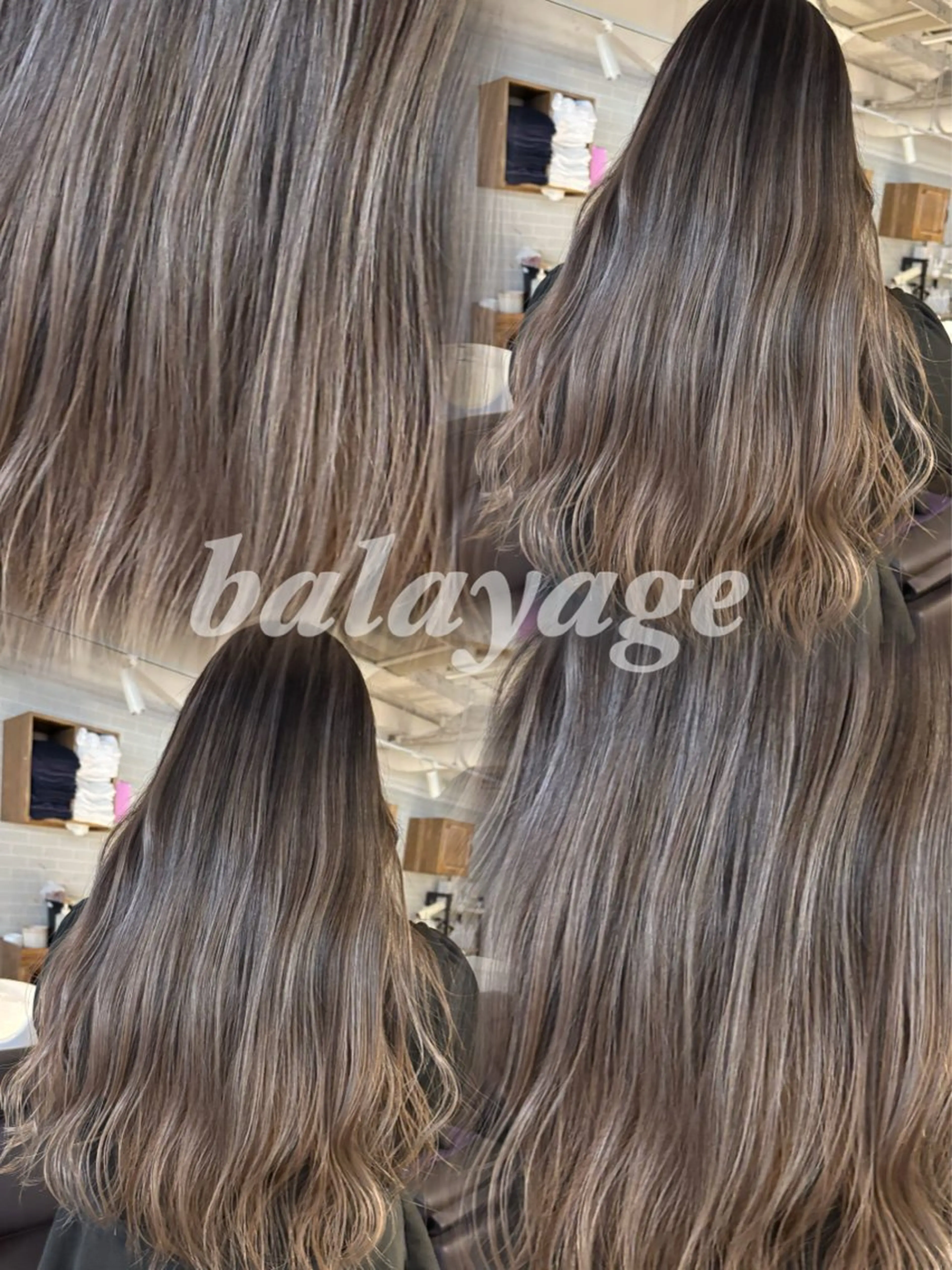 セミロング カラー ヘアアレンジ バレイヤージュ ダブルカラー ハイライトカラー ハイトーンカラー ハイライト カット ヘアカラー トリートメント グランルッソ所属・岡山× バレイヤージュカラーのヘアスタイル