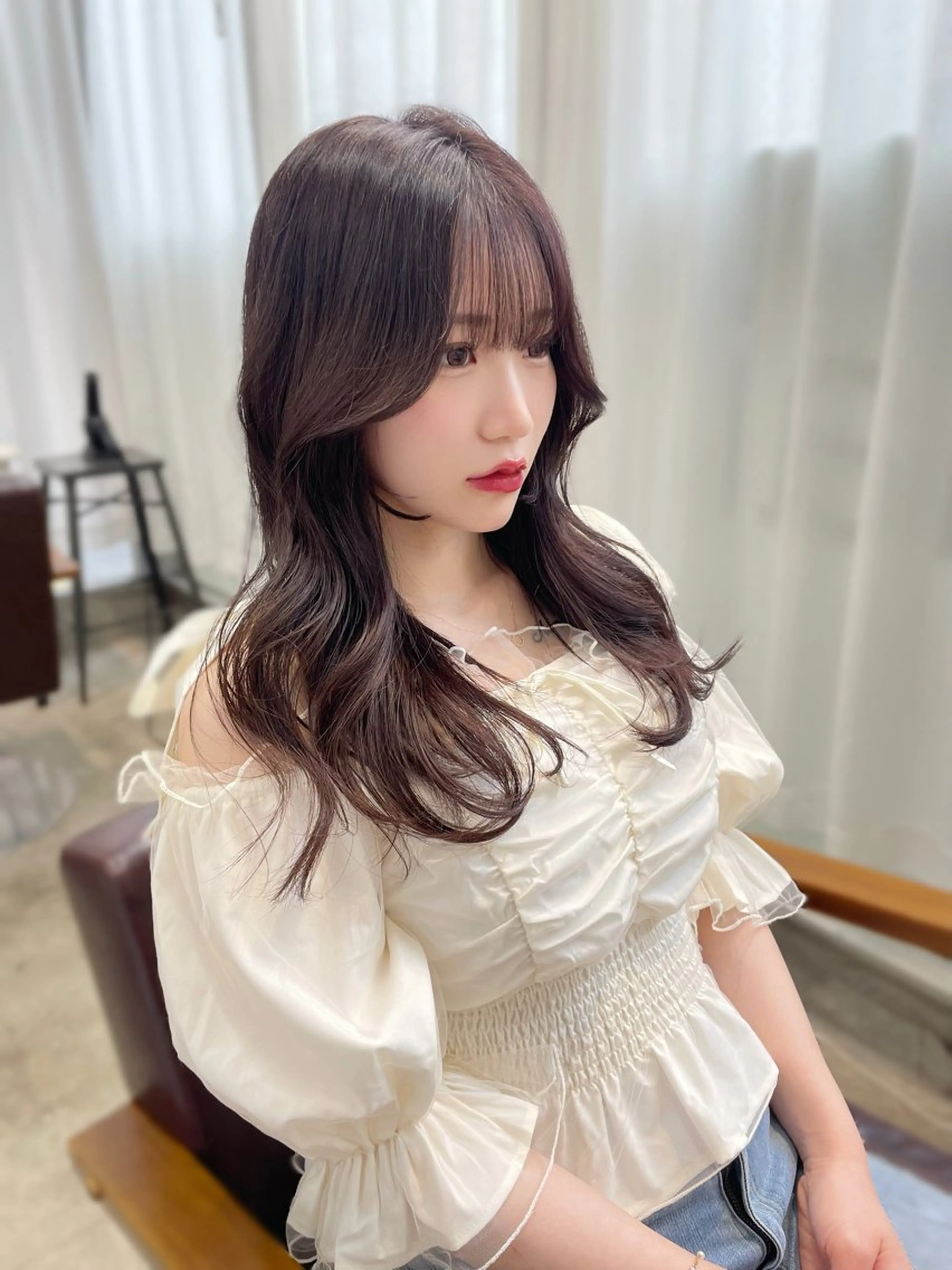 セミロング カット レイヤーカット/ 縮毛矯正/ミサキ💐のヘアスタイル