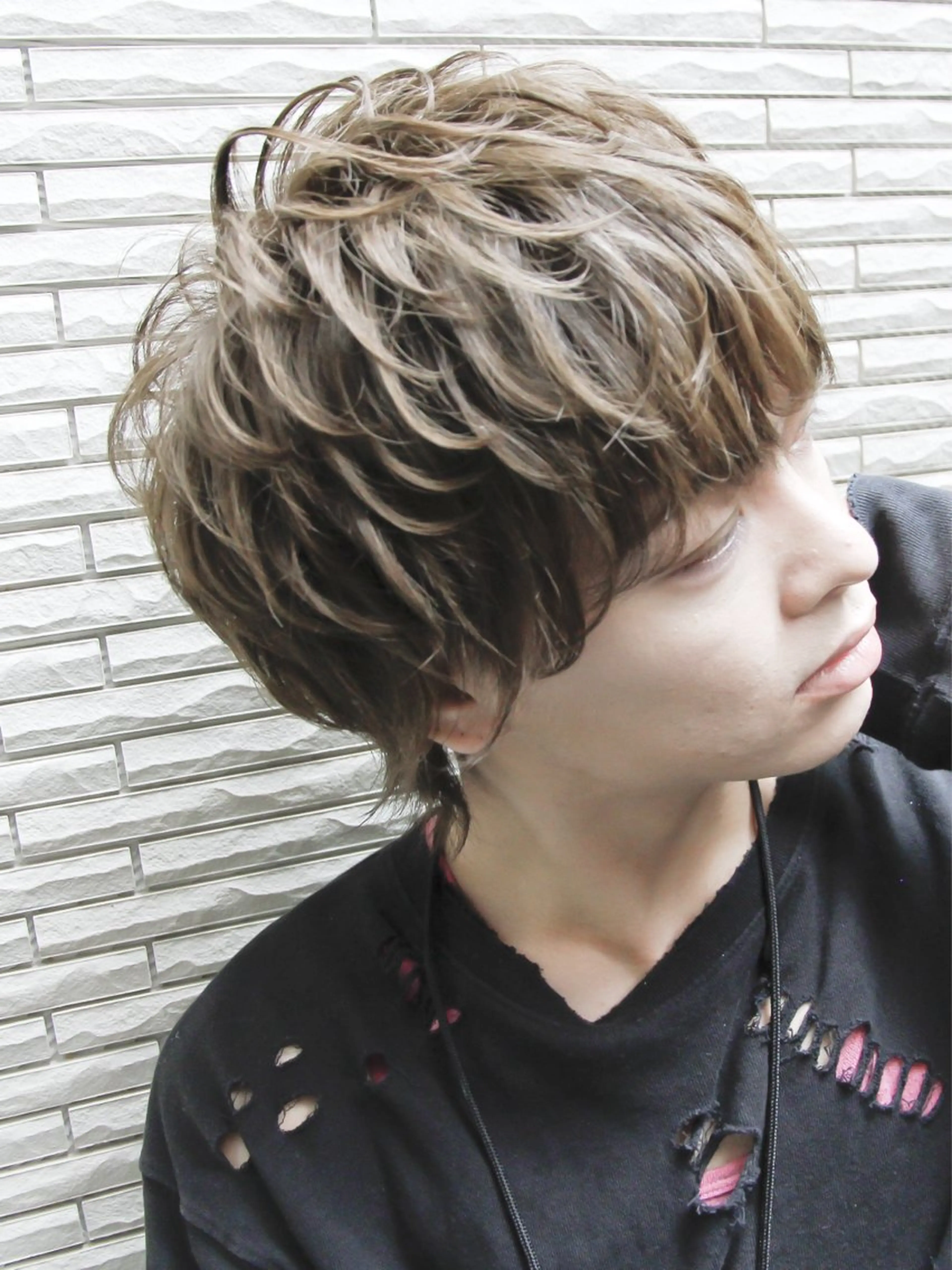 ミディアム メンズ カット トリートメント メンズパーマ特化🏆 宮崎健人✨️のヘアスタイル