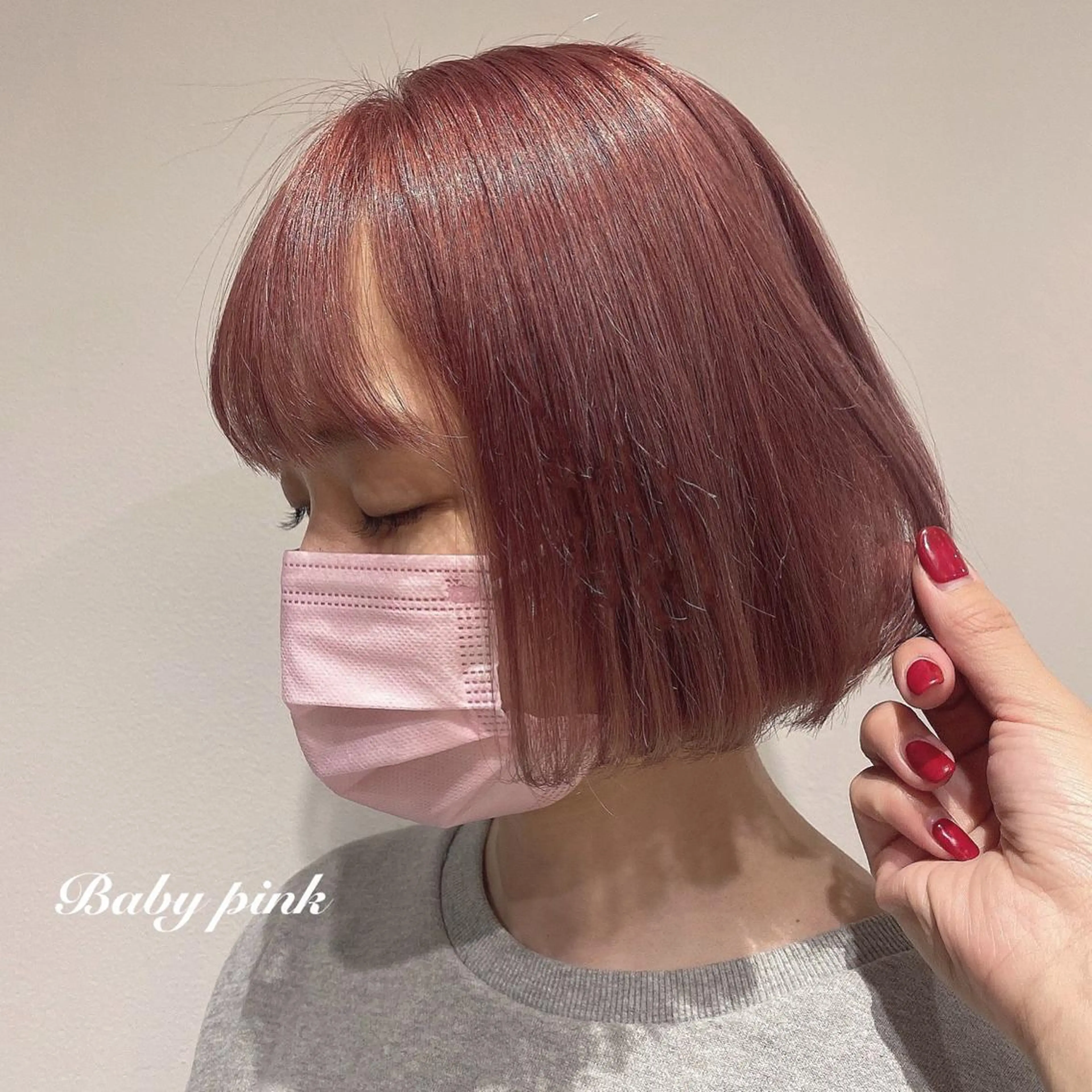 ミディアム カラー ヘアアレンジ youres hair東新宿店所属・新宿⌇韓国風ヘア ⌇透明感カラーのヘアスタイル