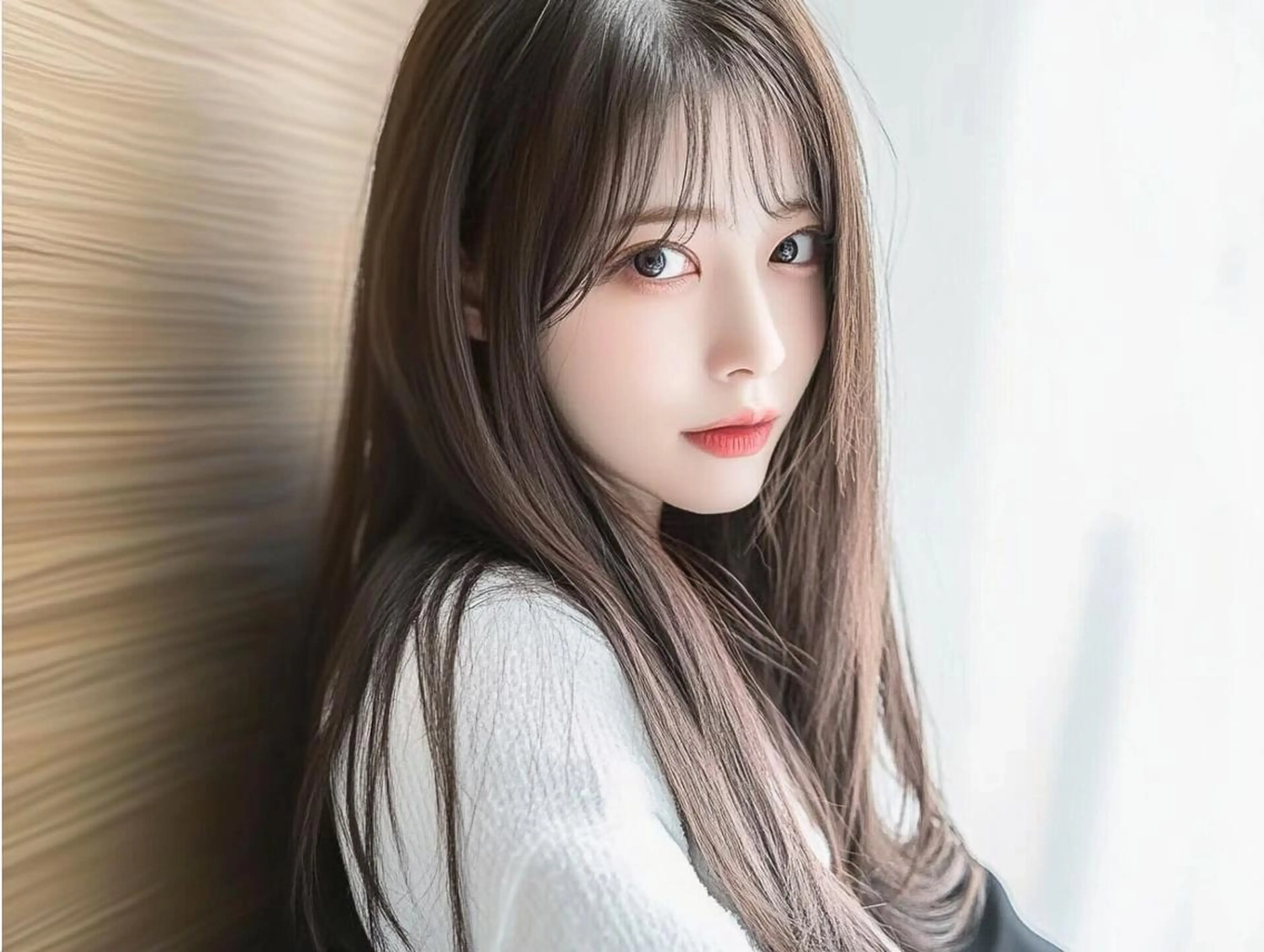 カラー 韓国ヘア/ブリーチ無 しWカラー/オリーブのヘアスタイル