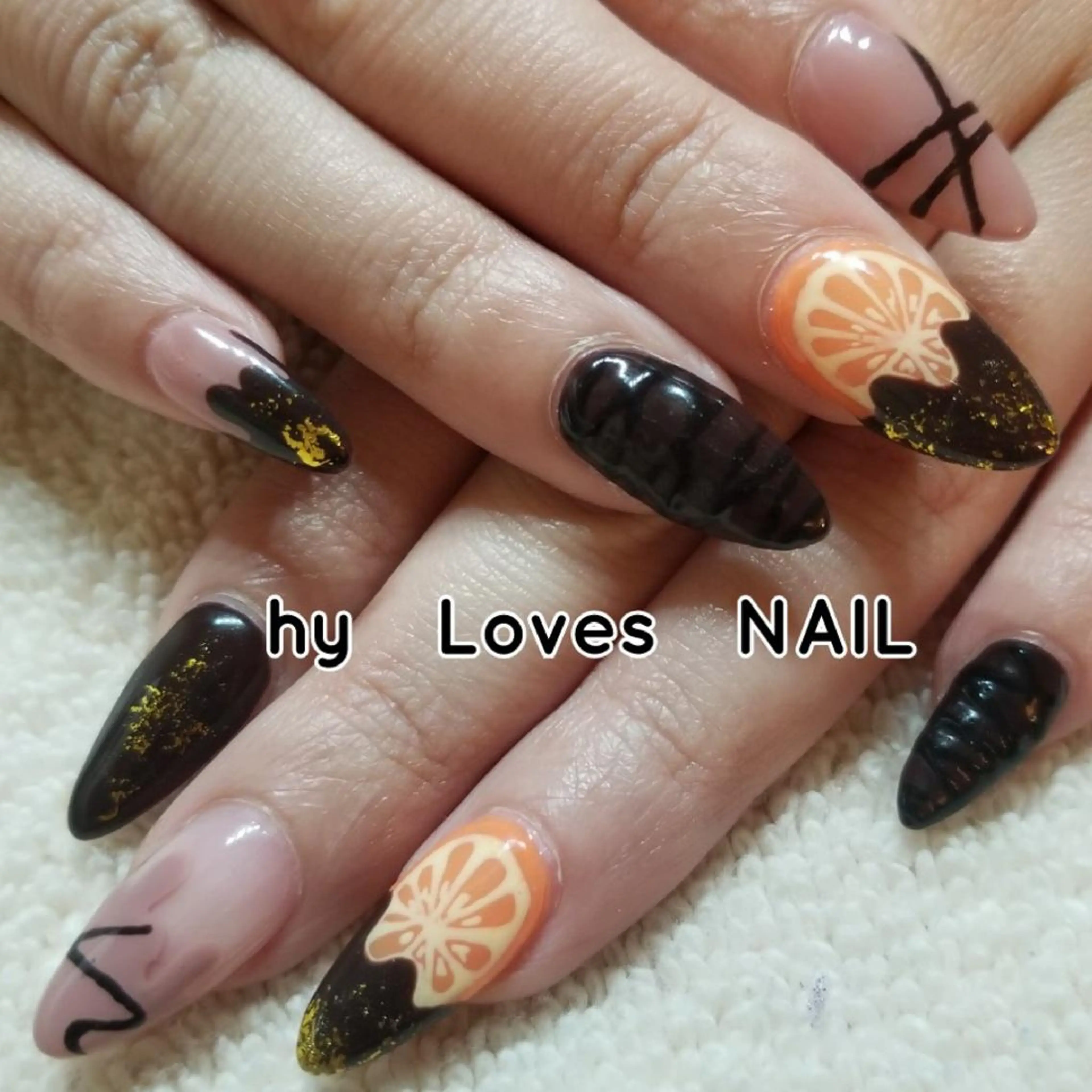 ネイル アートネイル ゴールド バレンタイン ハンドネイル よしだ ひろきのネイルデザイン