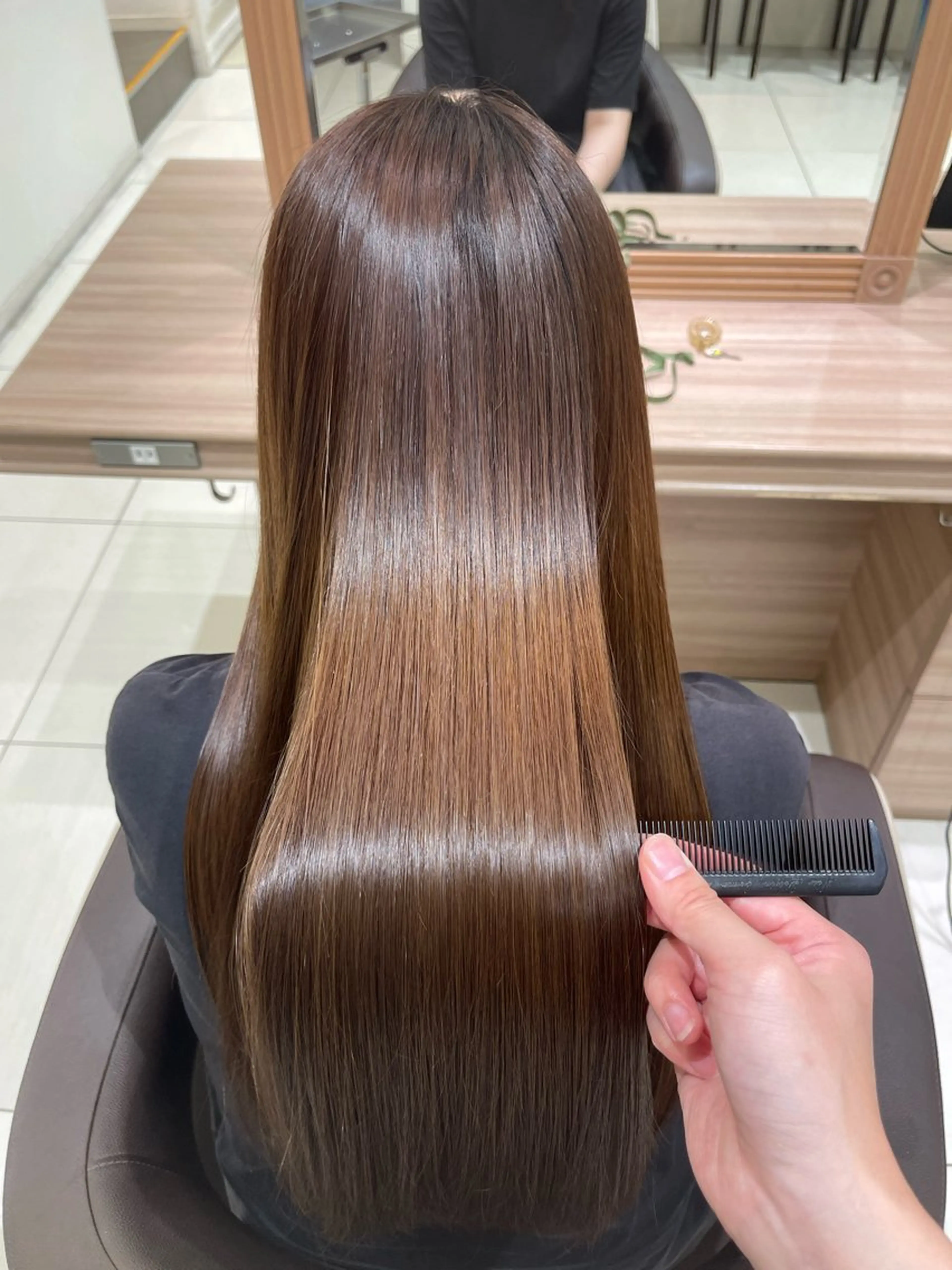 ロング 縮毛矯正 ash 十日市場 yuzuki 🎀のヘアスタイル