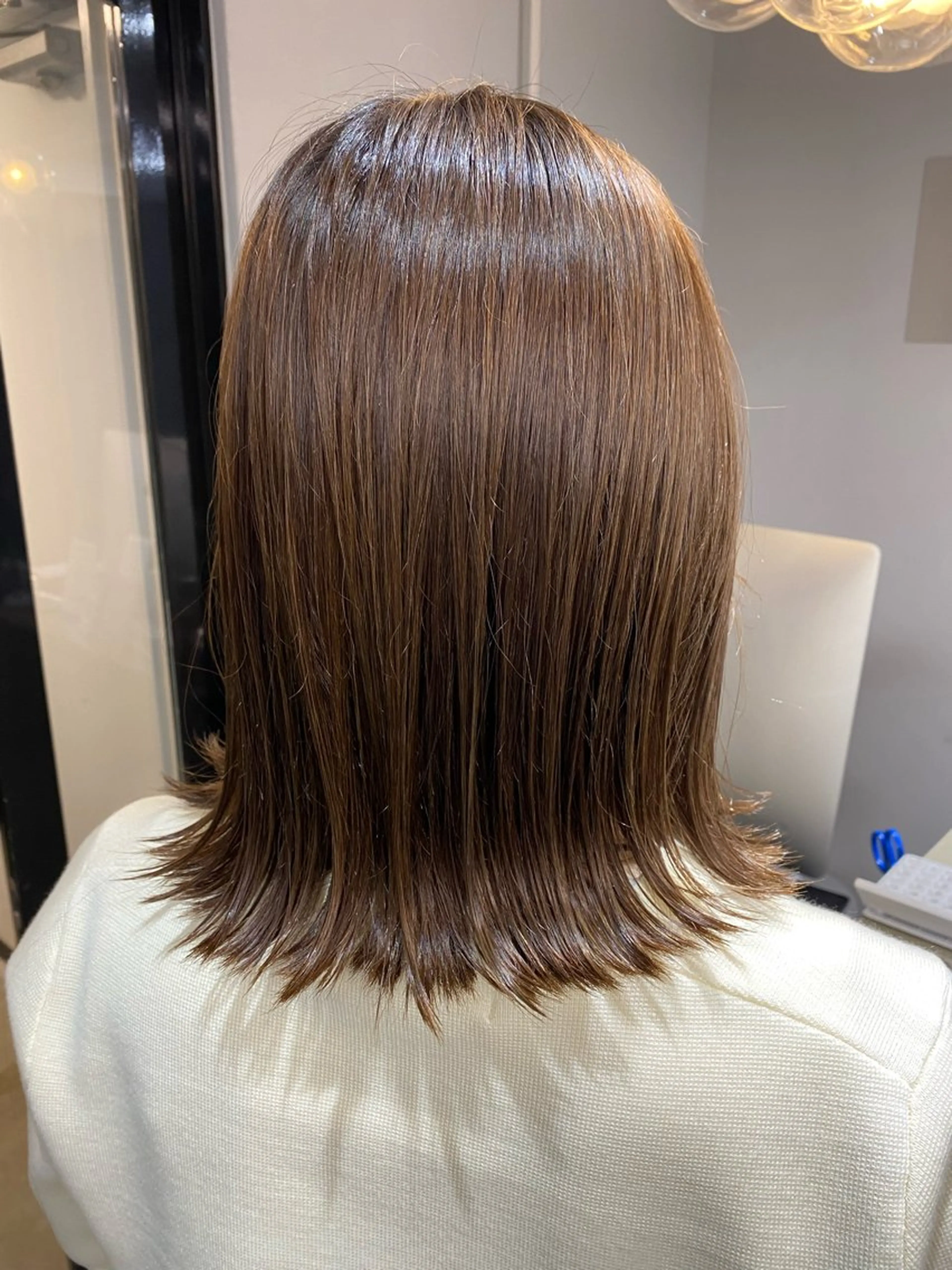 ミディアム カラー ボブ カット ヘアカラー トリートメント レイヤー×髪質改善✨ 渋谷/佐藤侑哉のヘアスタイル