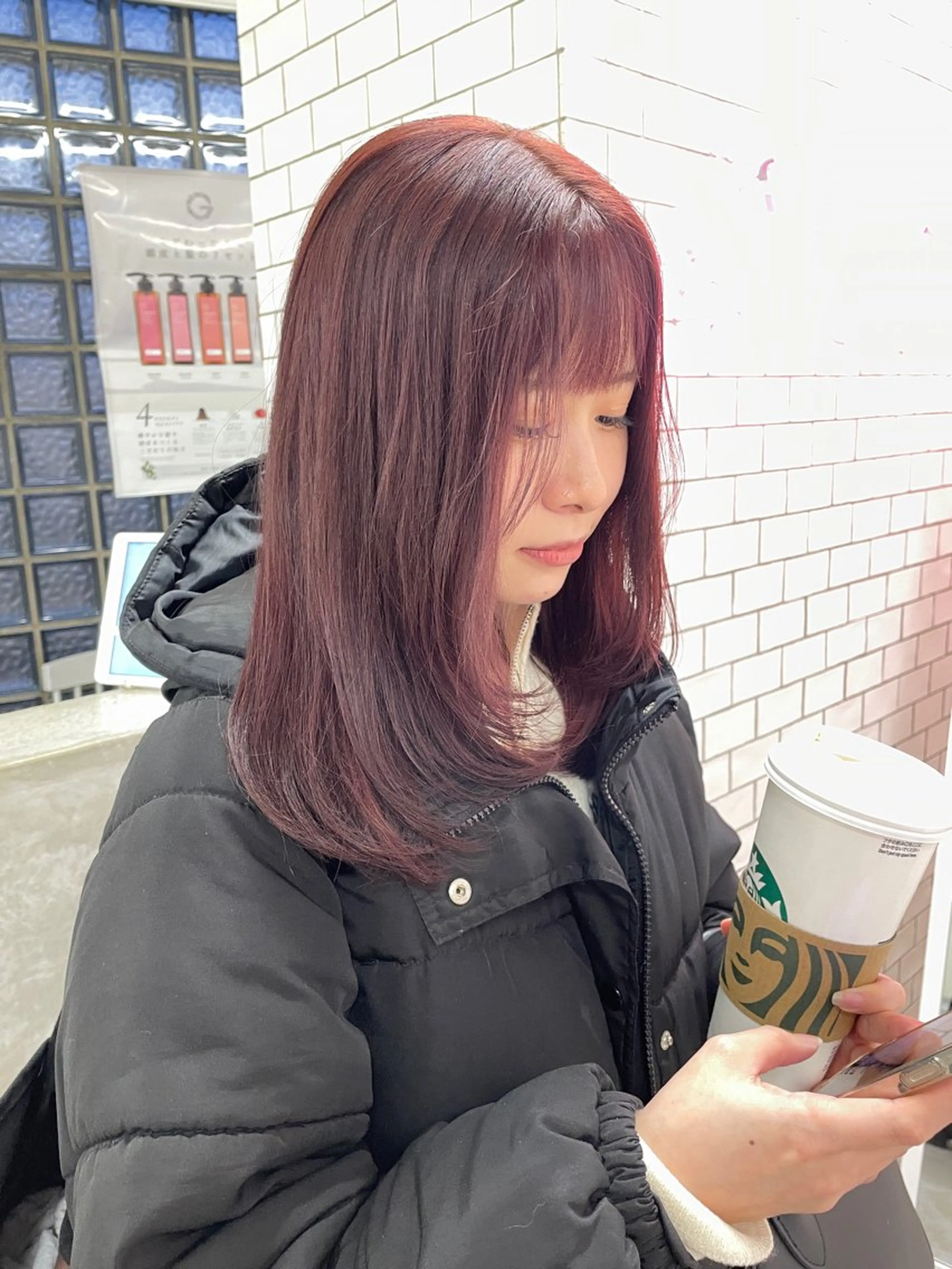 セミロング カラー Hana ♡ marshu梅田のヘアスタイル