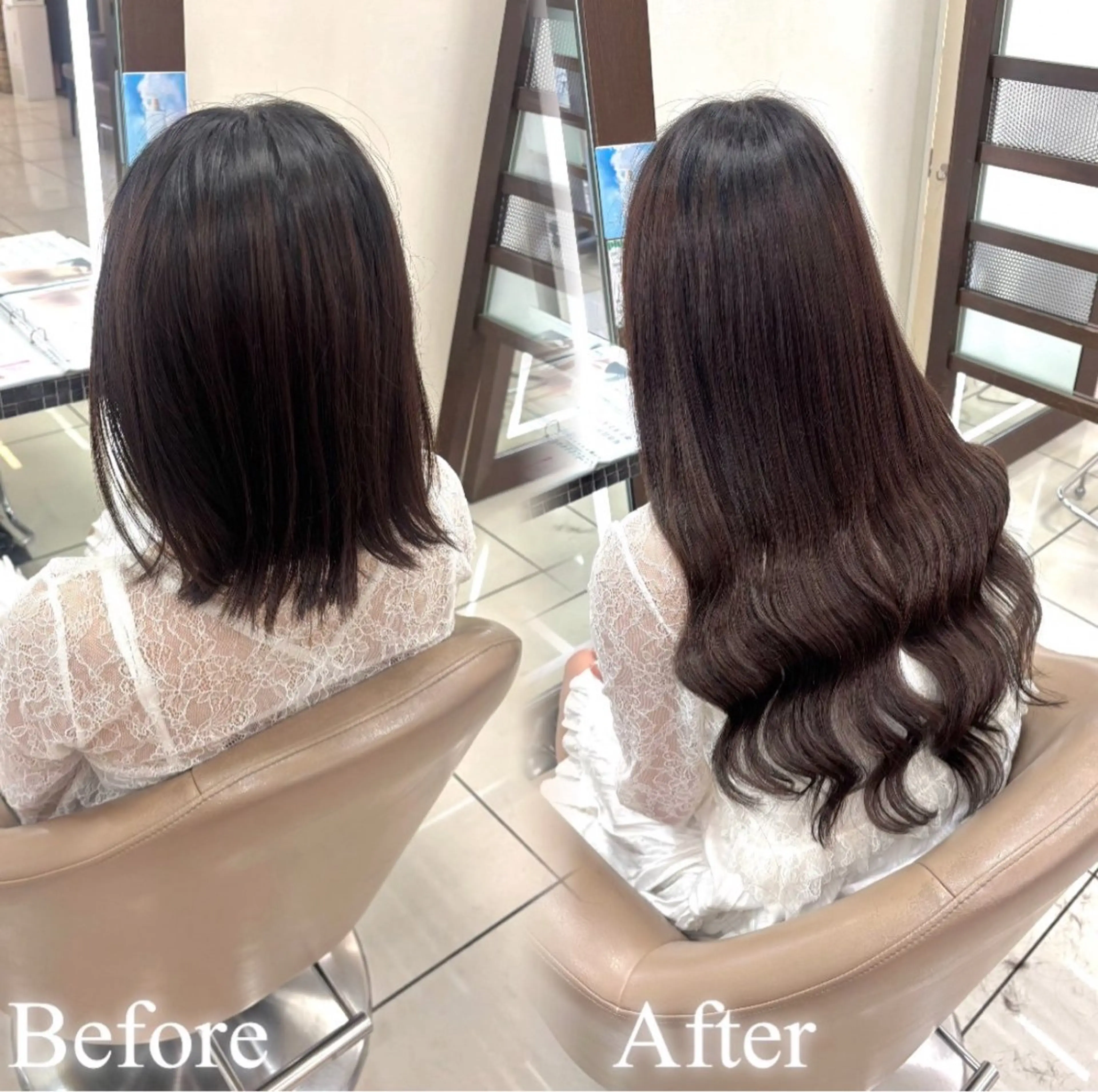 ミディアム カラー ヘアカラー エクステ 羽エクステ/シール エクステ/横浜駅5分のヘアスタイル