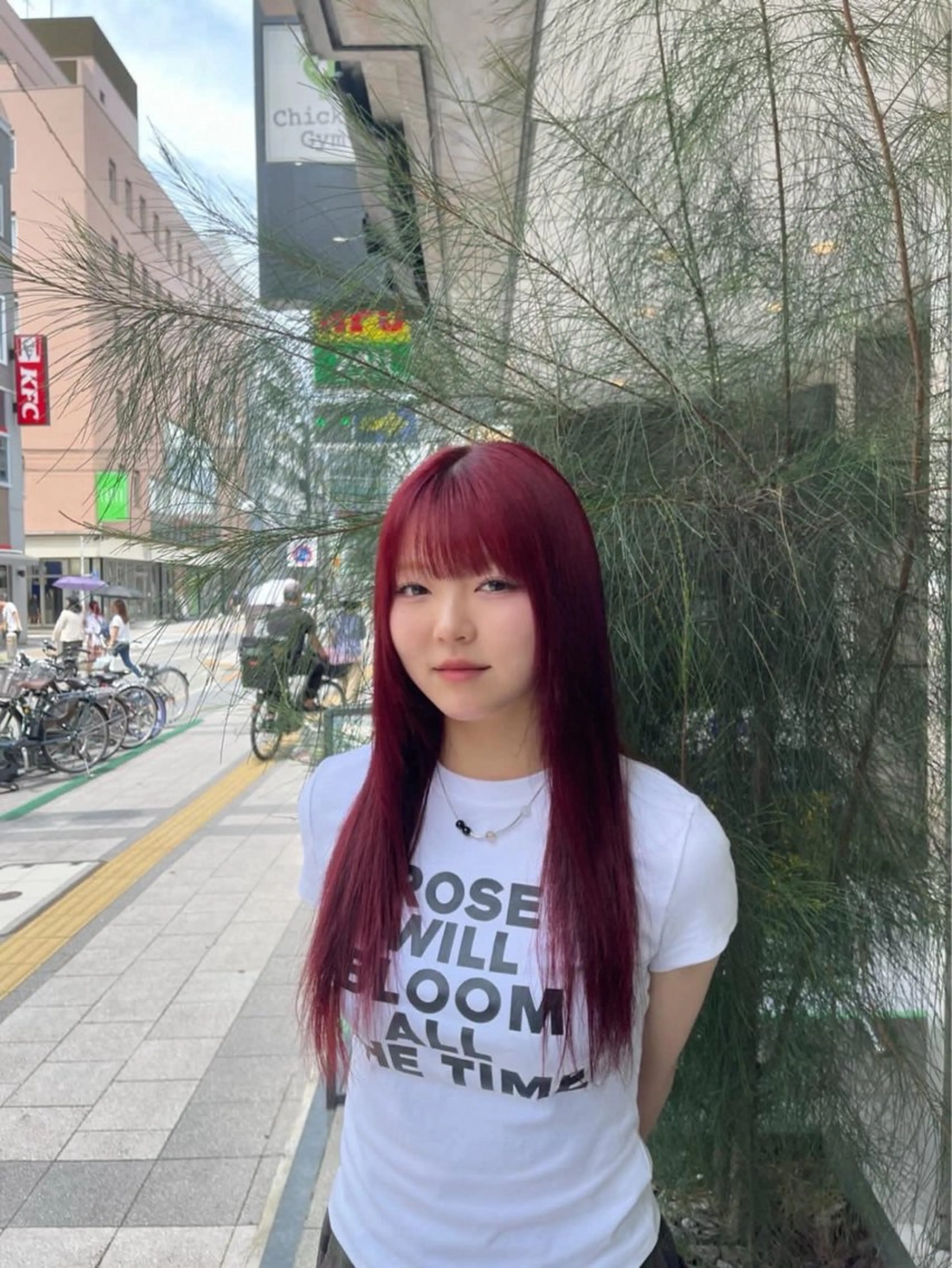 セミロング 顔まわりレイヤー 顔周りカット 髪質改善 レイヤーカット トリートメント ARISA︎ ハイトーン/メンズCのヘアスタイル