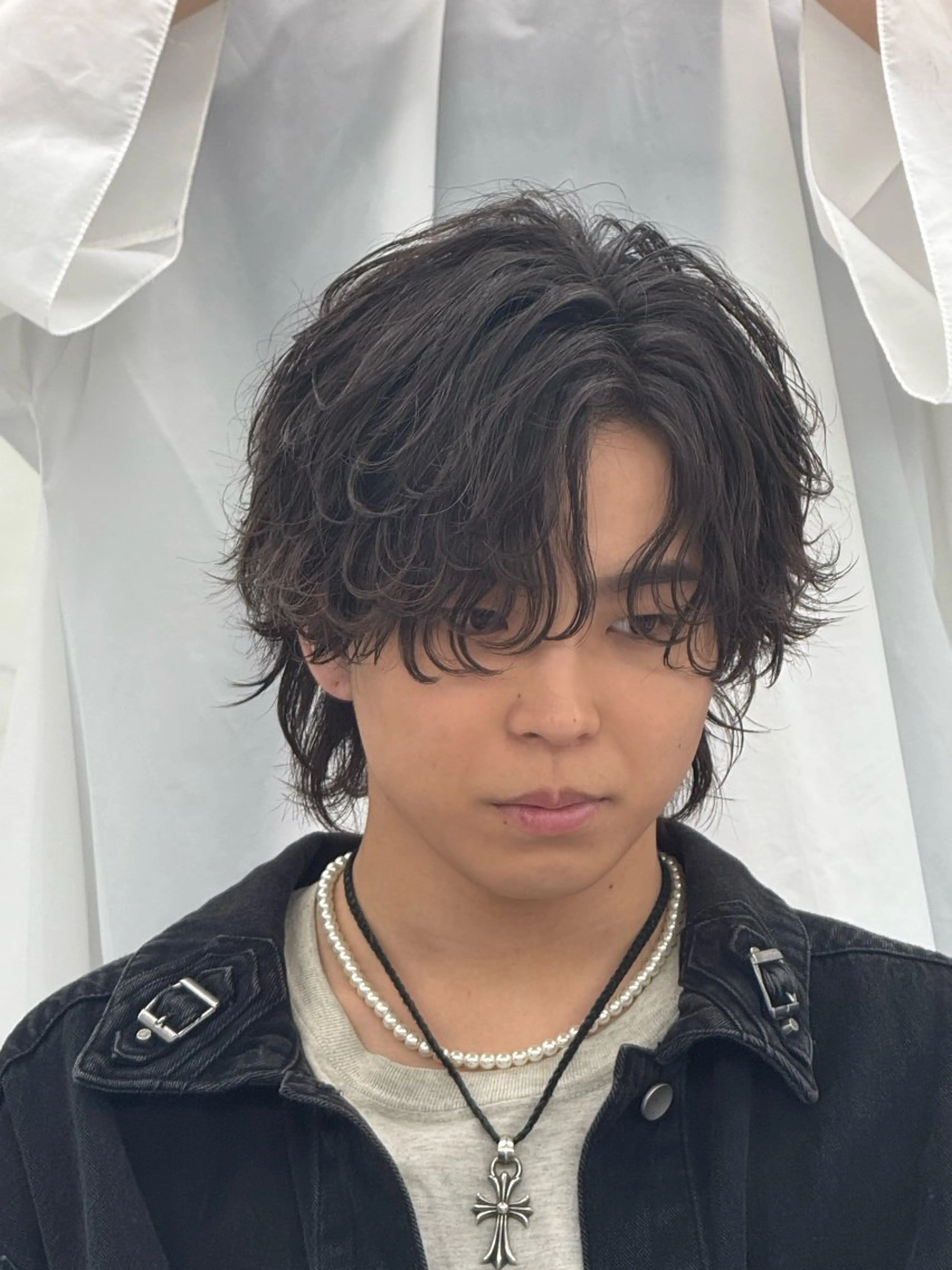 ショート カット パーマ 築地原 陵太のヘアスタイル