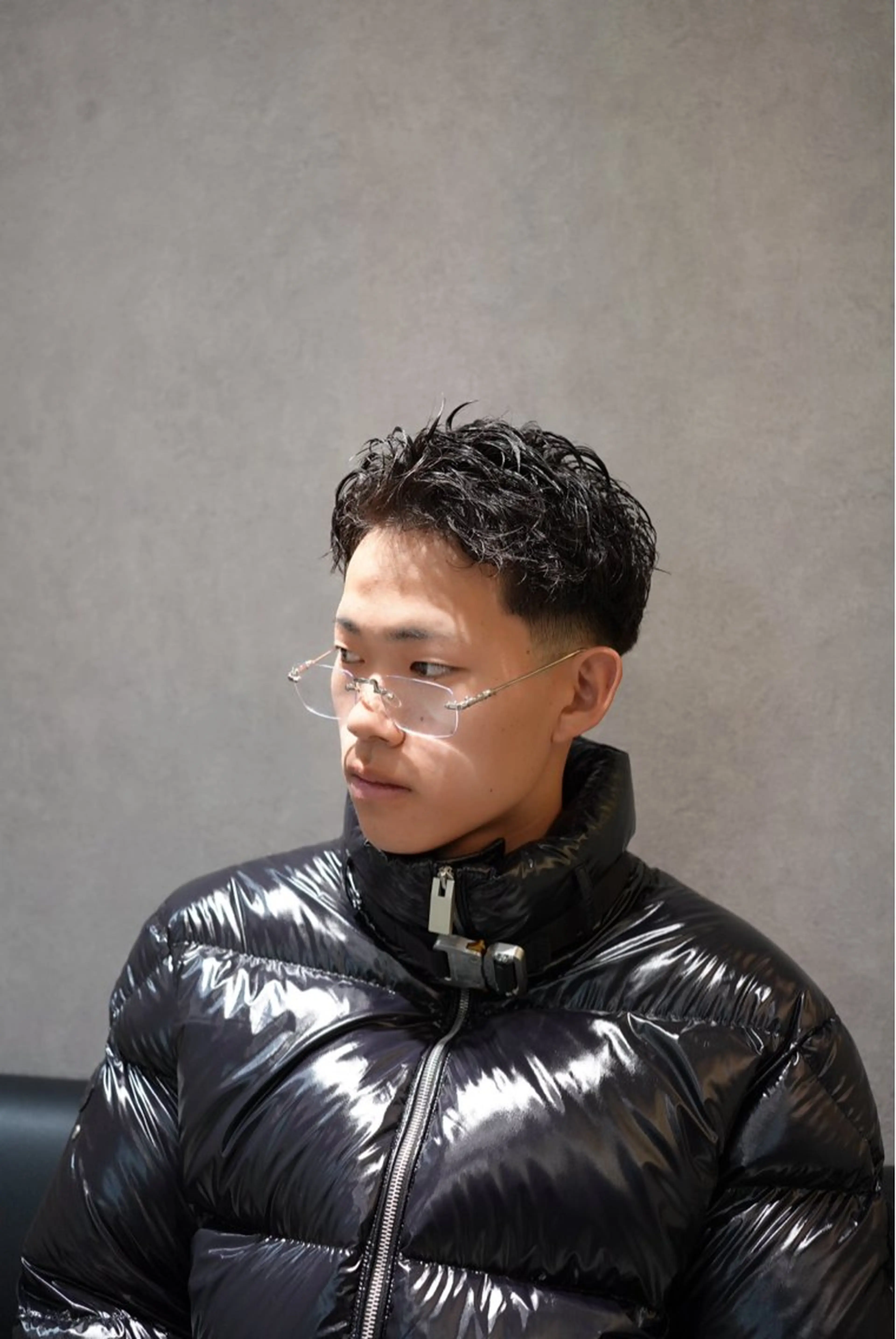 パーマ メンズ フェードカット メンズパーマ スパイキーショート カット パーマ Men’s  salon ANSWER所属・SHIZUKU 大阪短髪フェードのヘアスタイル