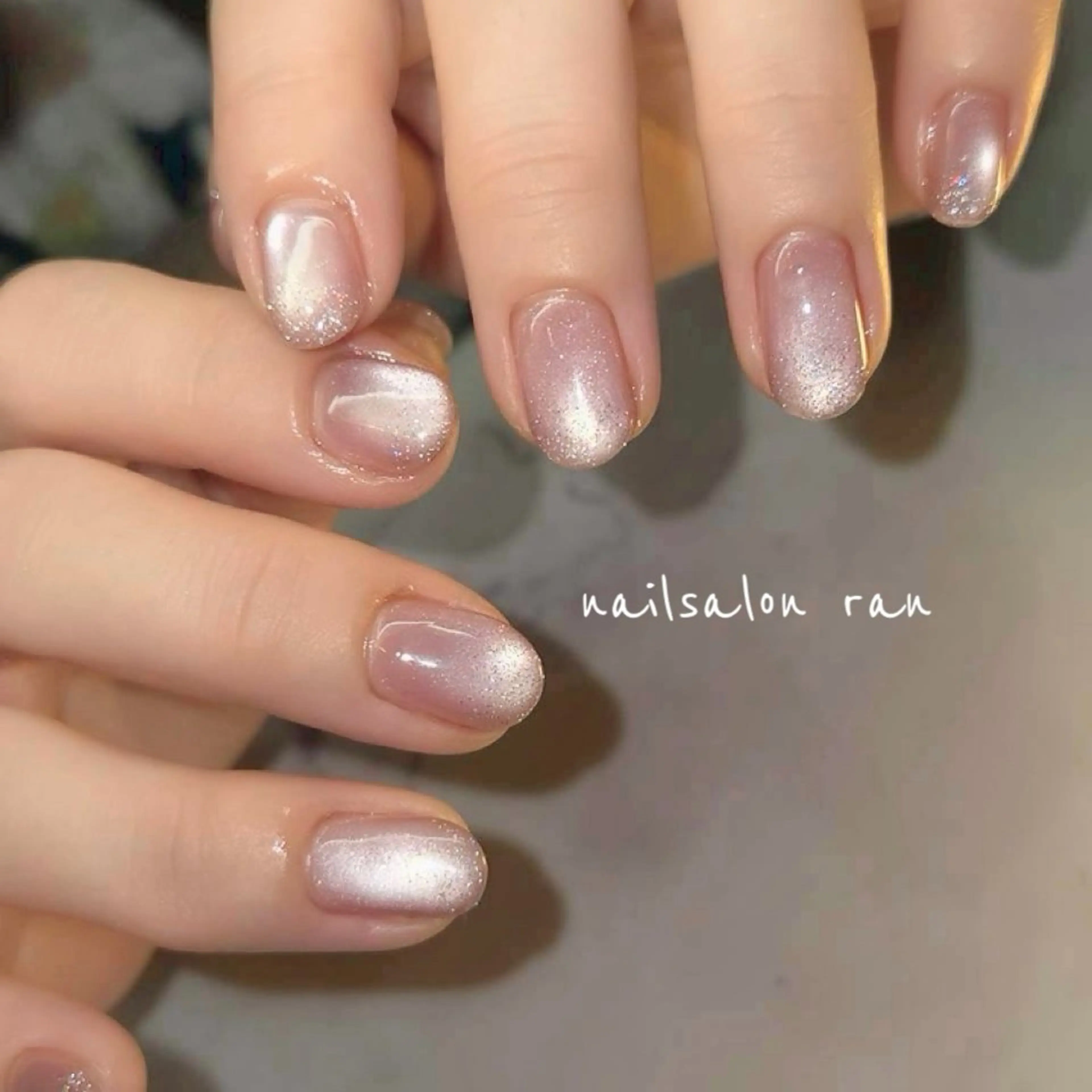 ネイル マグネットネイル マグネットワンカラー ワンカラーネイル ピンク ハンドネイル nailsalon ranのネイルデザイン