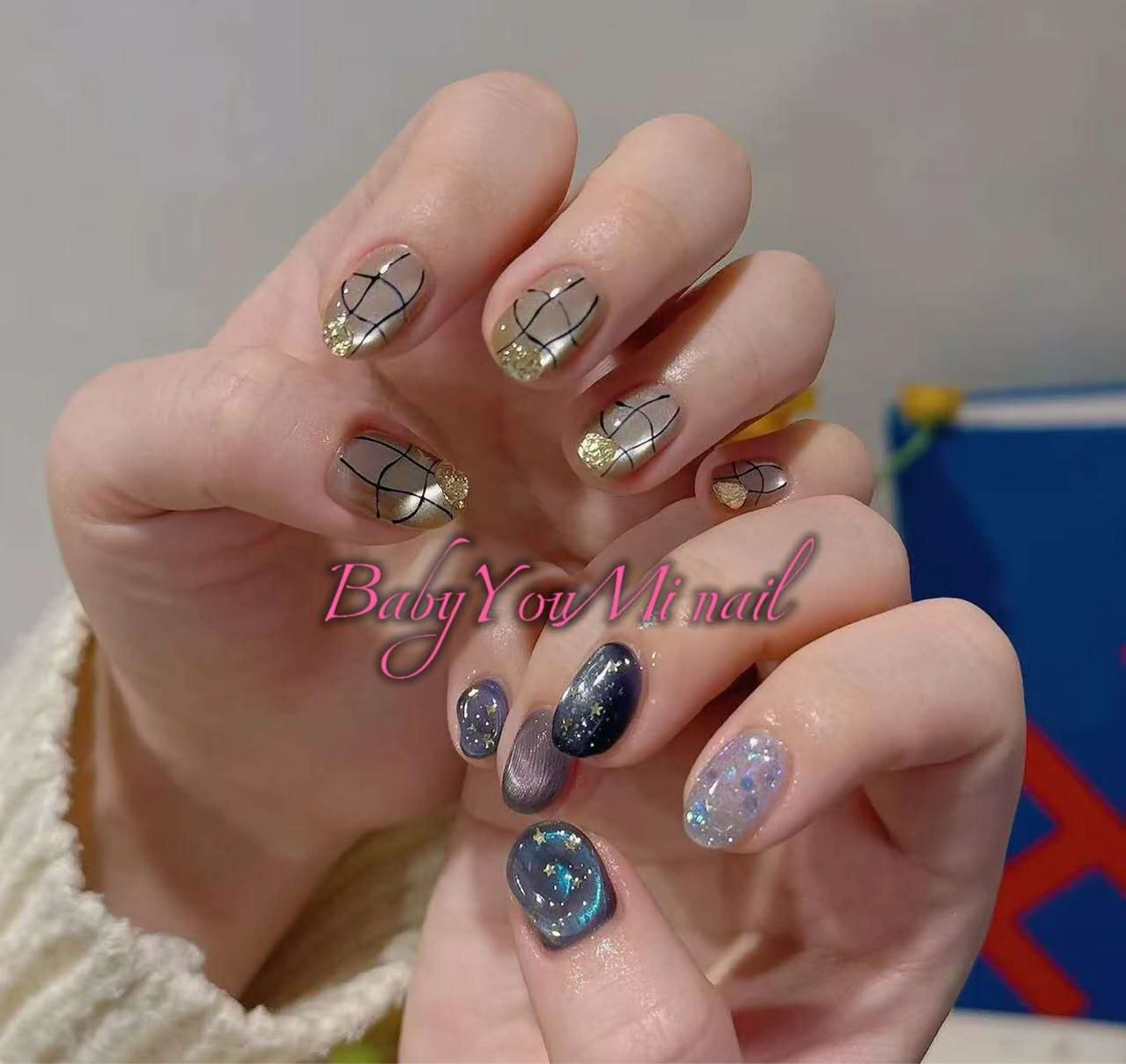 ネイル オーロラネイル 成人式 フットネイル フレンチネイル ジェルネイル ハンドネイル BabyYouMi ねねのネイルデザイン