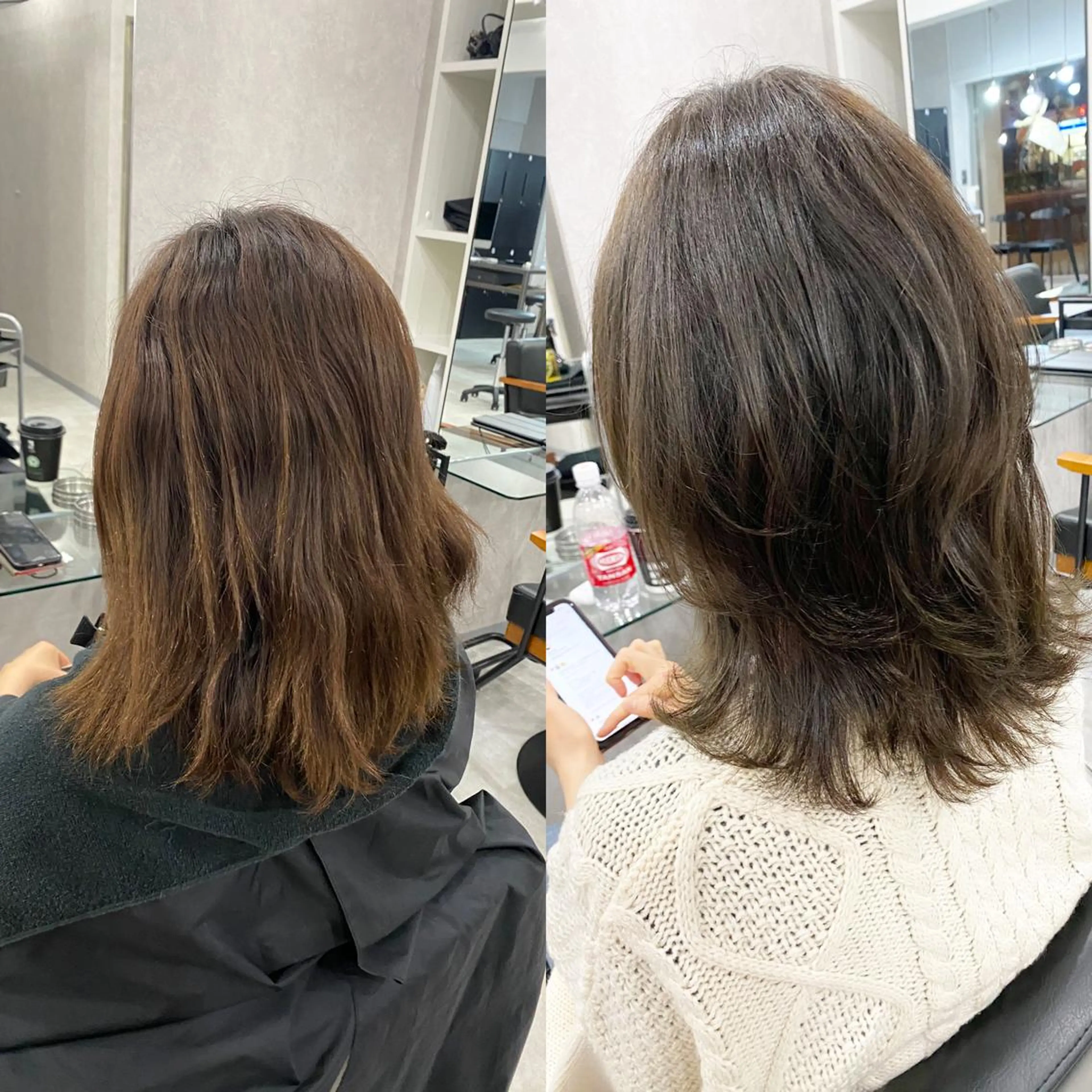 ミディアム カラー ⭐️ショート⭐️美髪 矯正⭐️水口陸のヘアスタイル