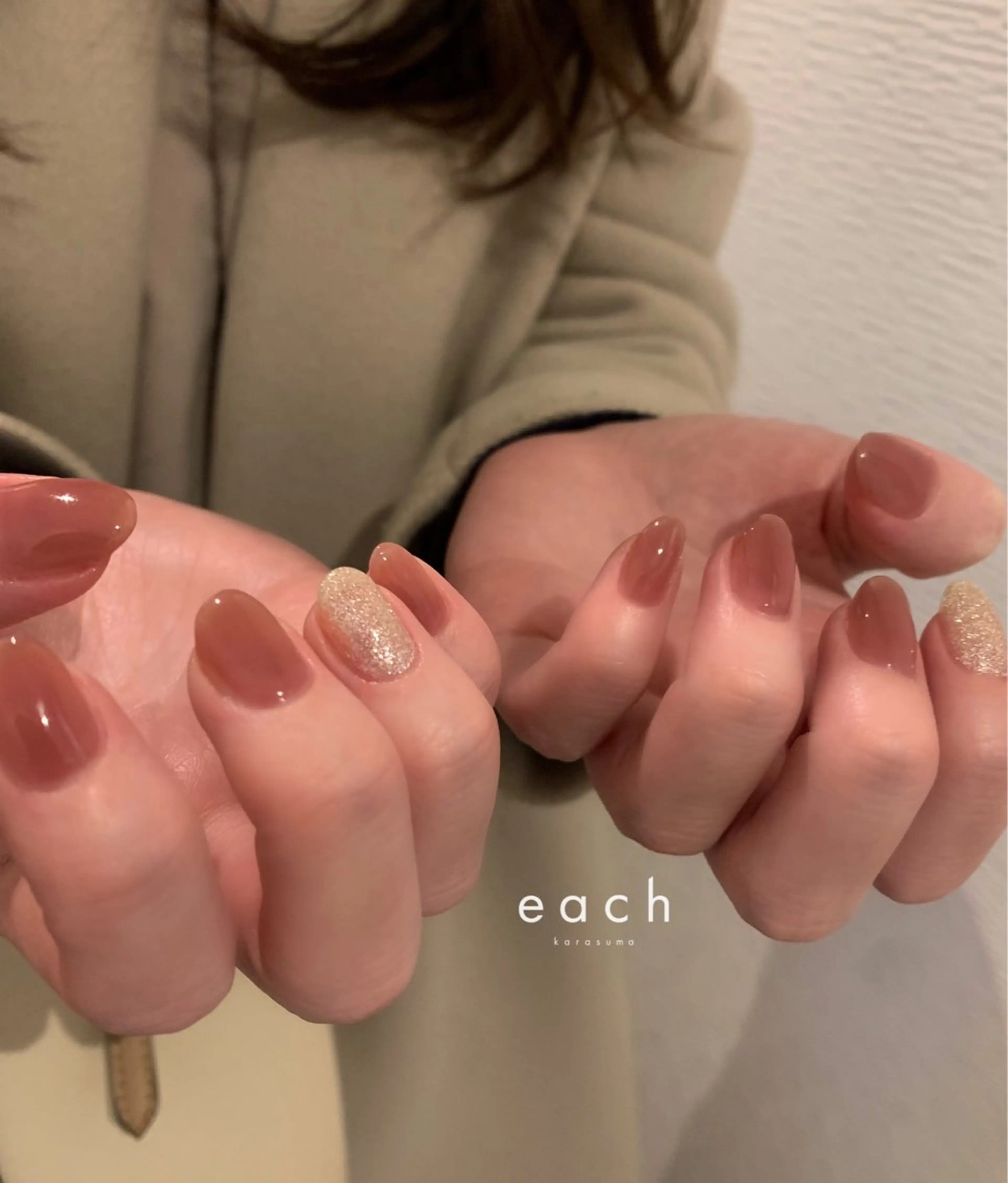 ネイル ラメ(グリッター) ワンカラーネイル each Hibikiのネイルデザイン