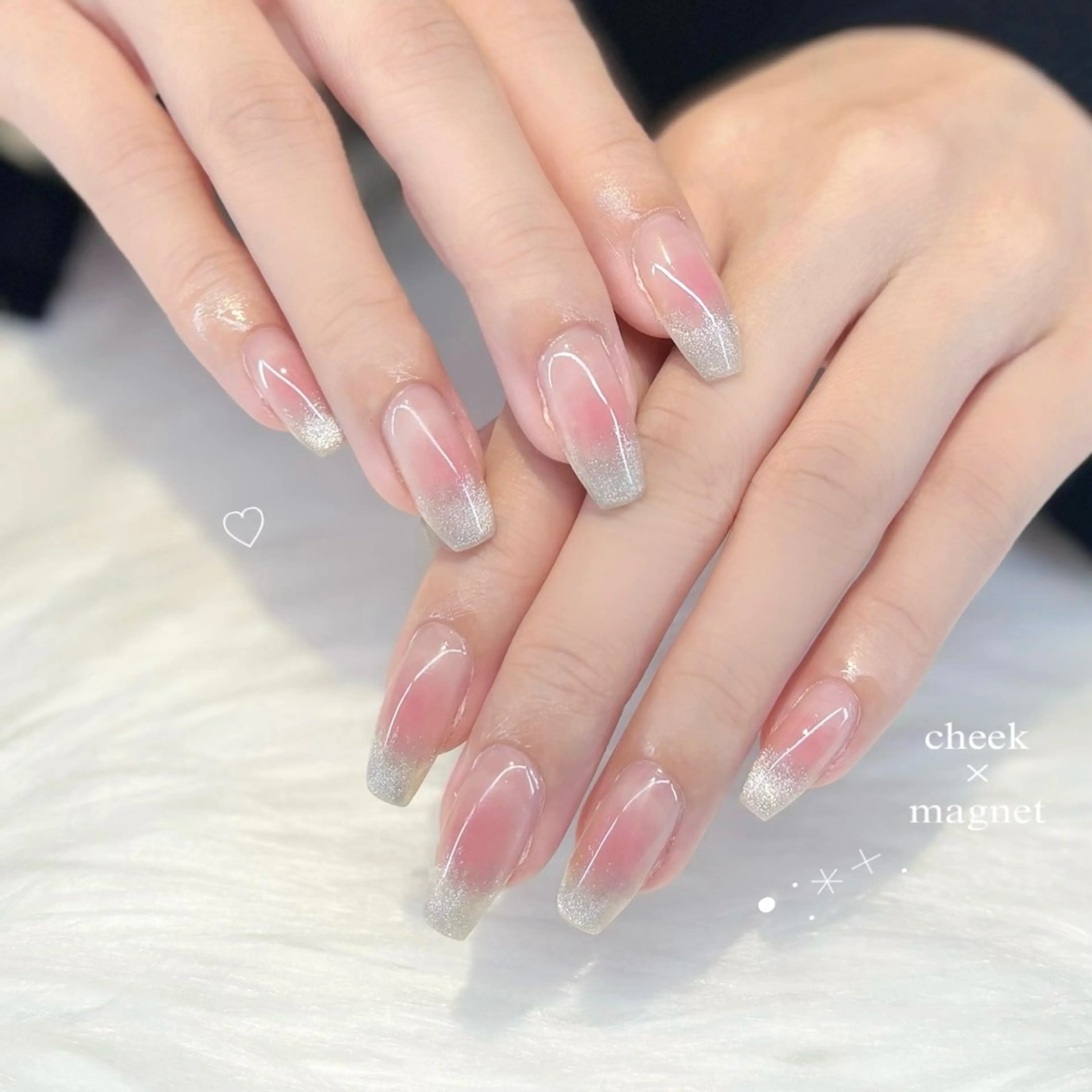 ネイル チークネイル キラキラネイル マグネットネイル Keli Nail 難波のネイルデザイン