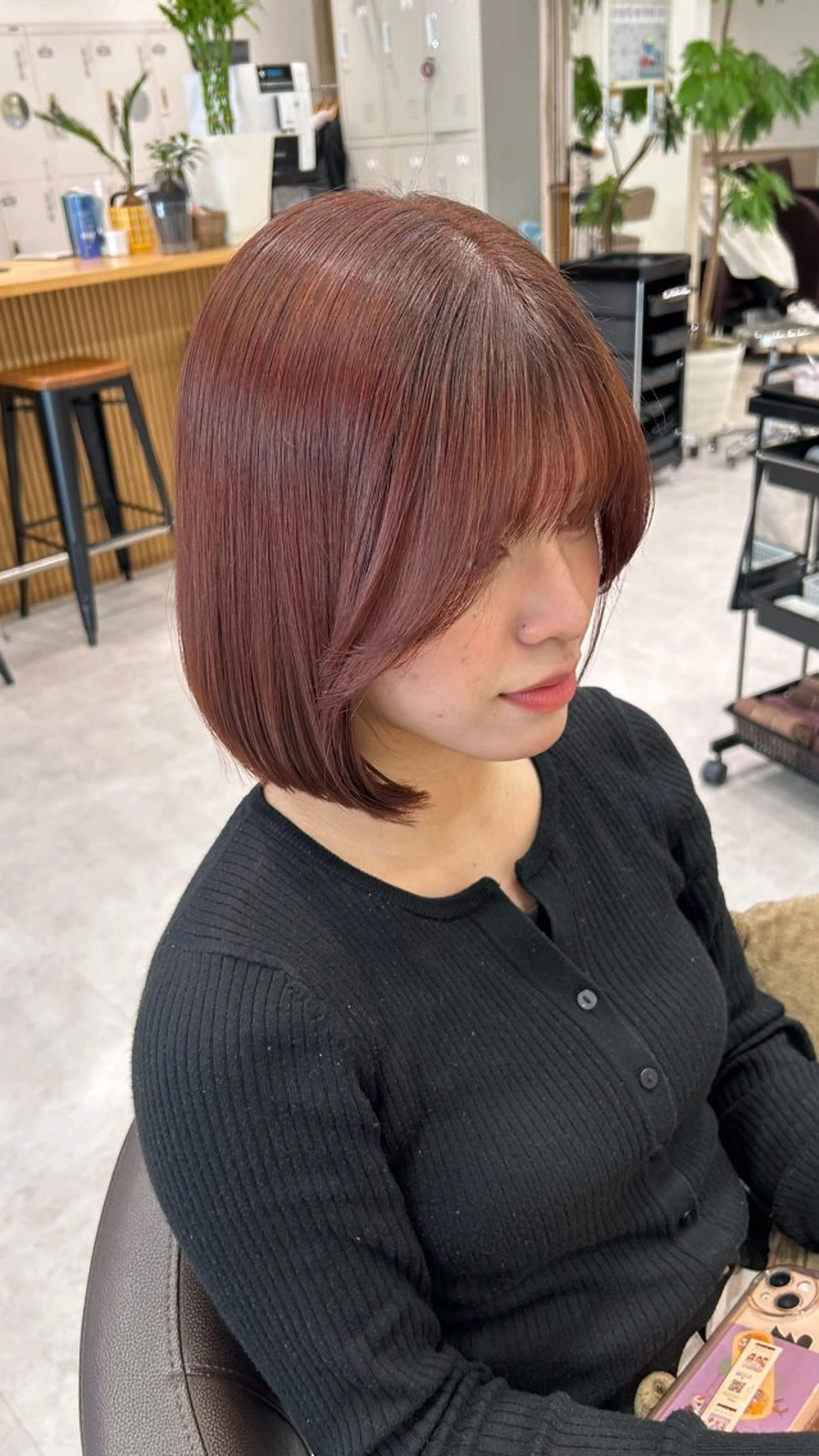 ショート 縮毛矯正/ブリーチ 無しWカラーのヘアスタイル