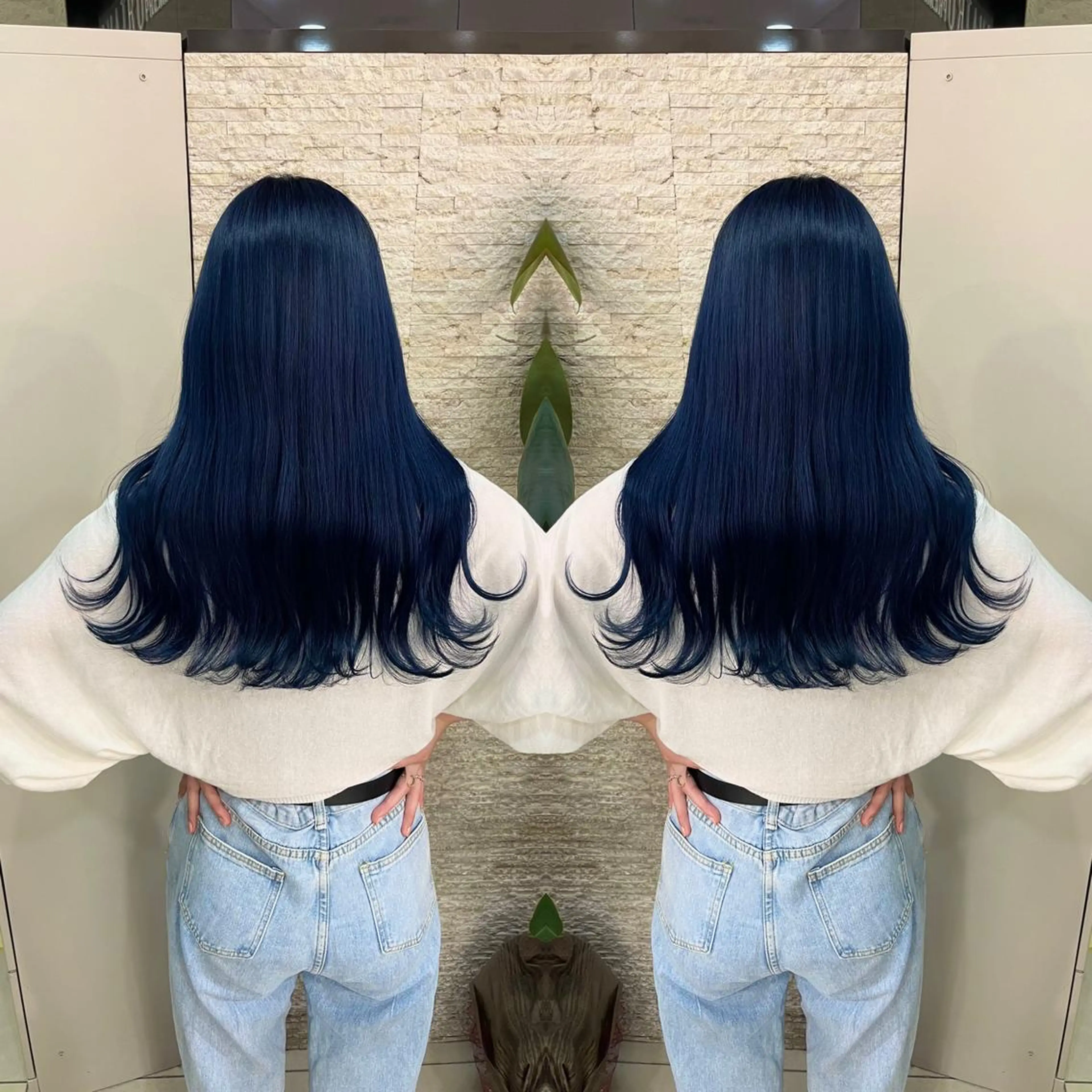 セミロング カット ヘアカラー トリートメント Y Uのヘアスタイル