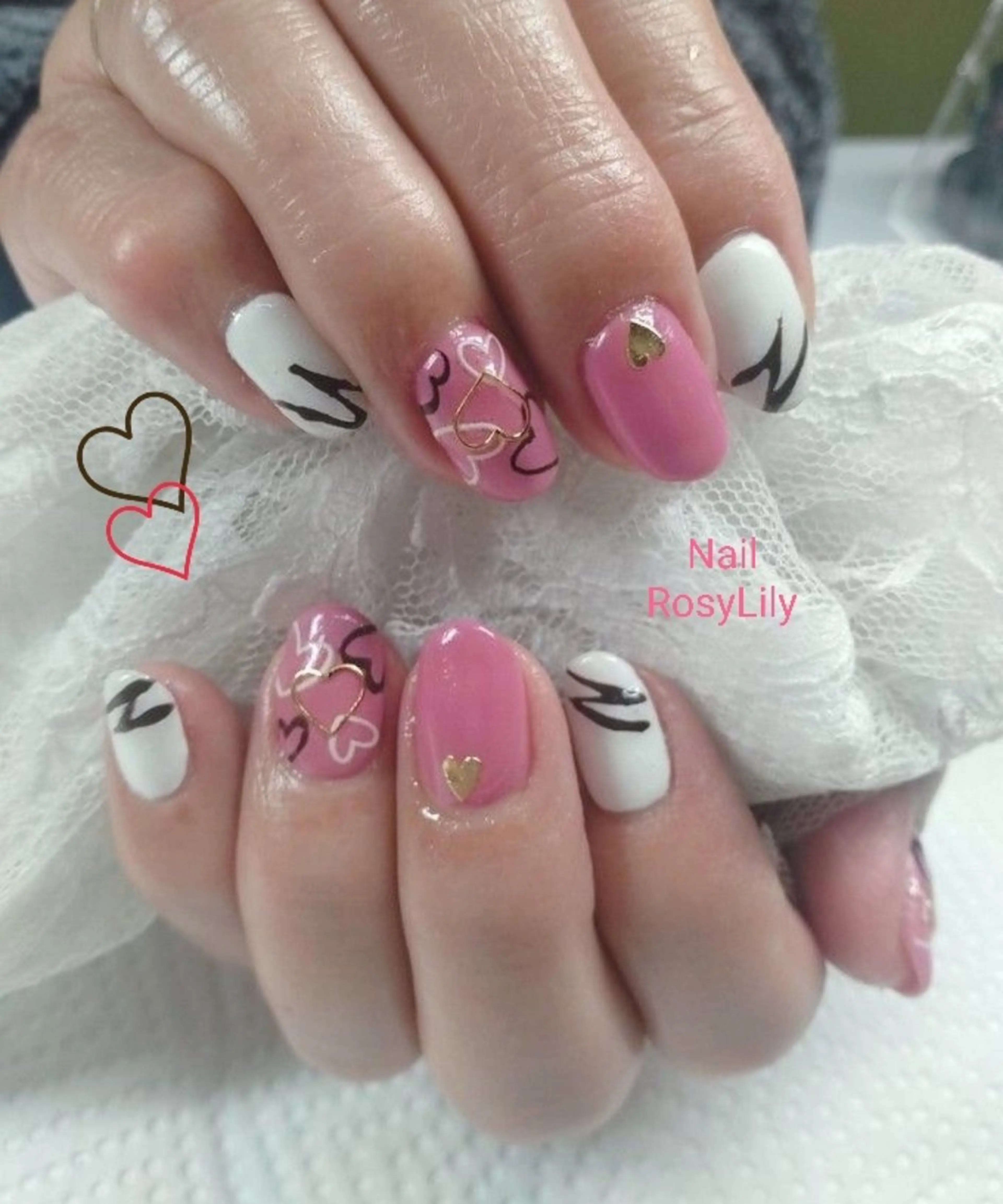 ネイル 持ち込み バレンタイン プライベートサロン RosyLily所属・プライベートサロン Rosy Lilyのネイルデザイン