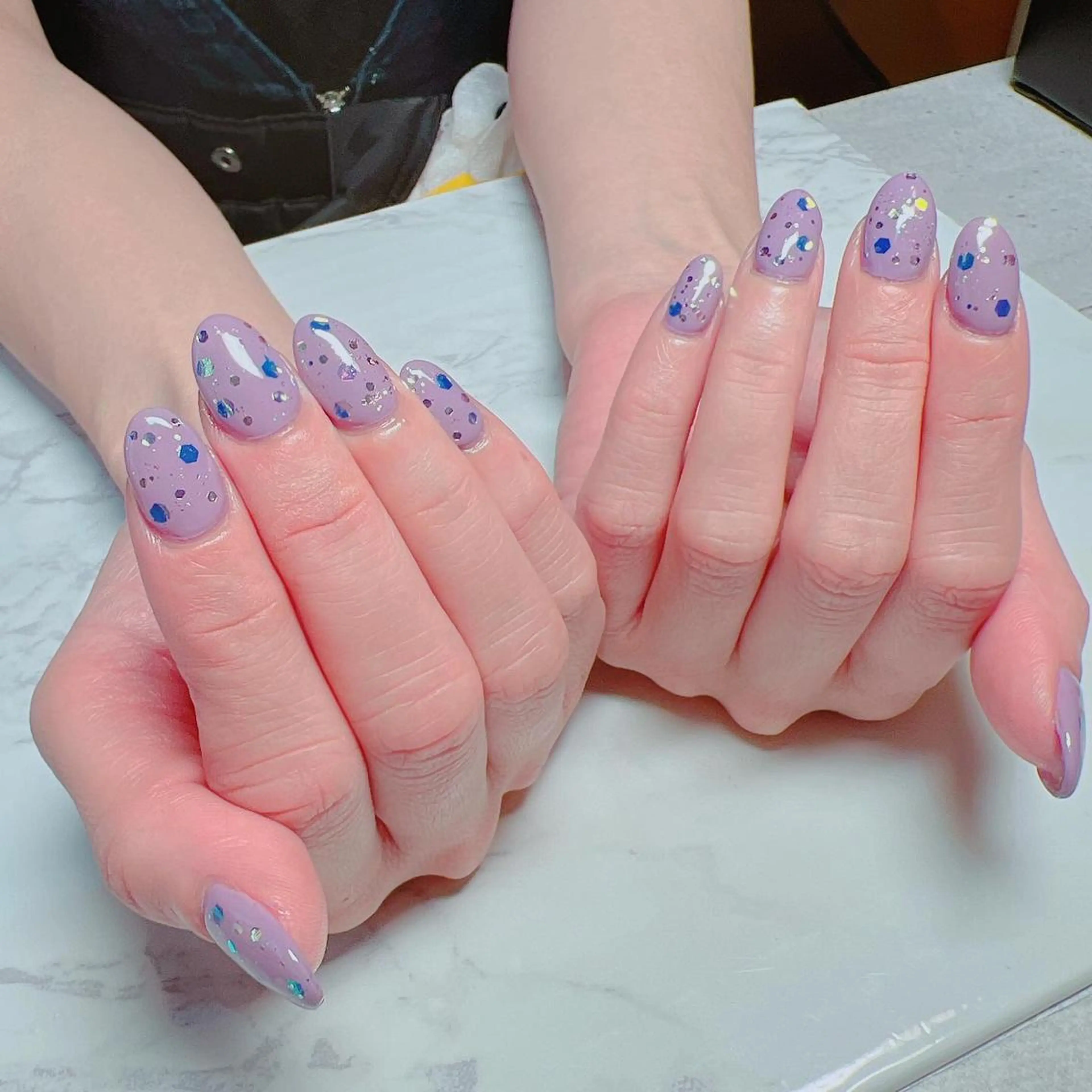 ネイル ホログラムネイル ワンカラーネイル ハンドネイル たきぐち みちこのネイルデザイン