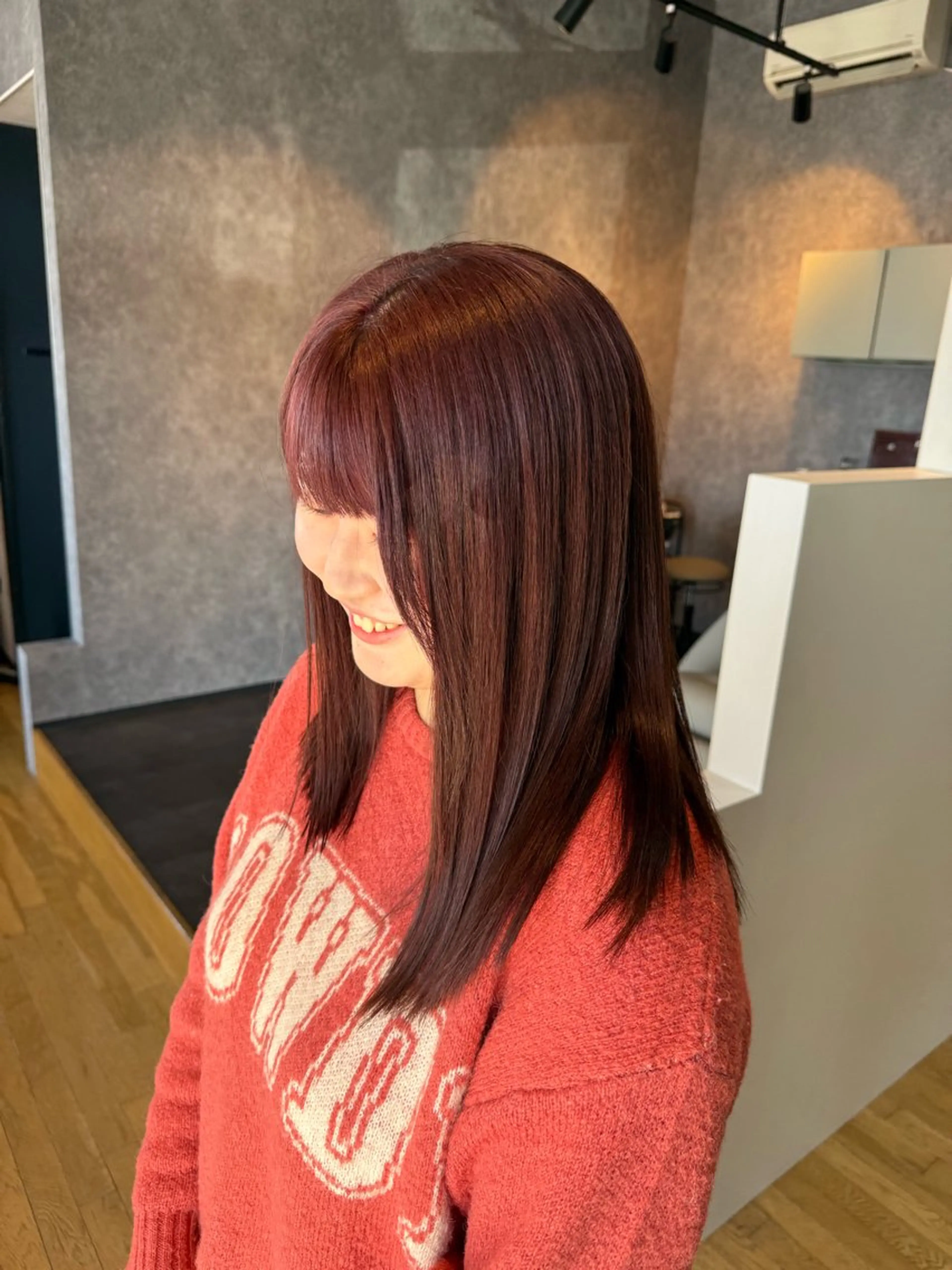 ロング カラー ブラウンカラー ピンクカラー ピンクブラウン カット ヘアカラー トリートメント 似合わせカット/ レディース特化/佑月のヘアスタイル