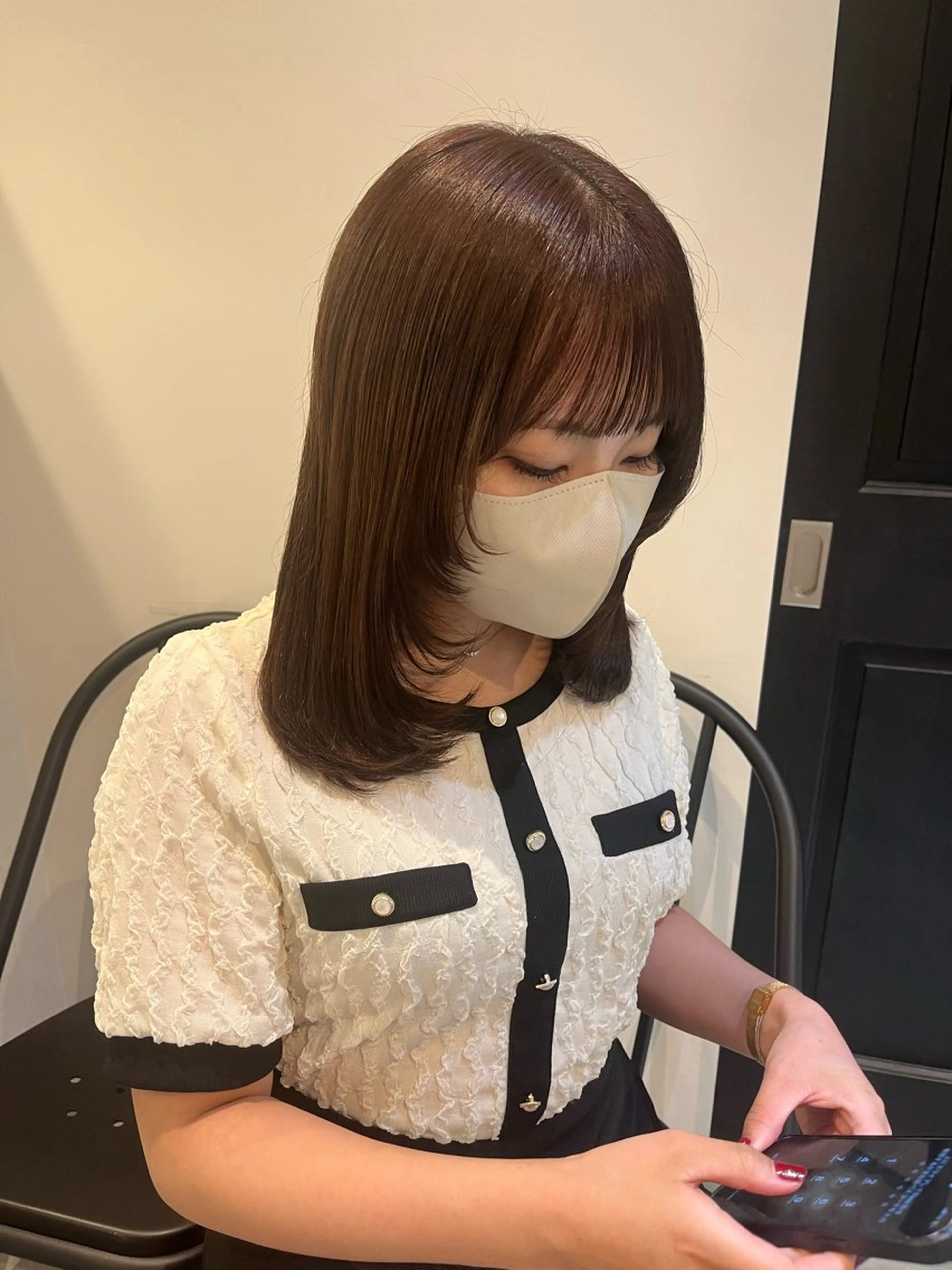 ミディアム レイヤーカット ALLYS 渋谷店所属・最高級の艶のある カラーmei🎨のヘアスタイル