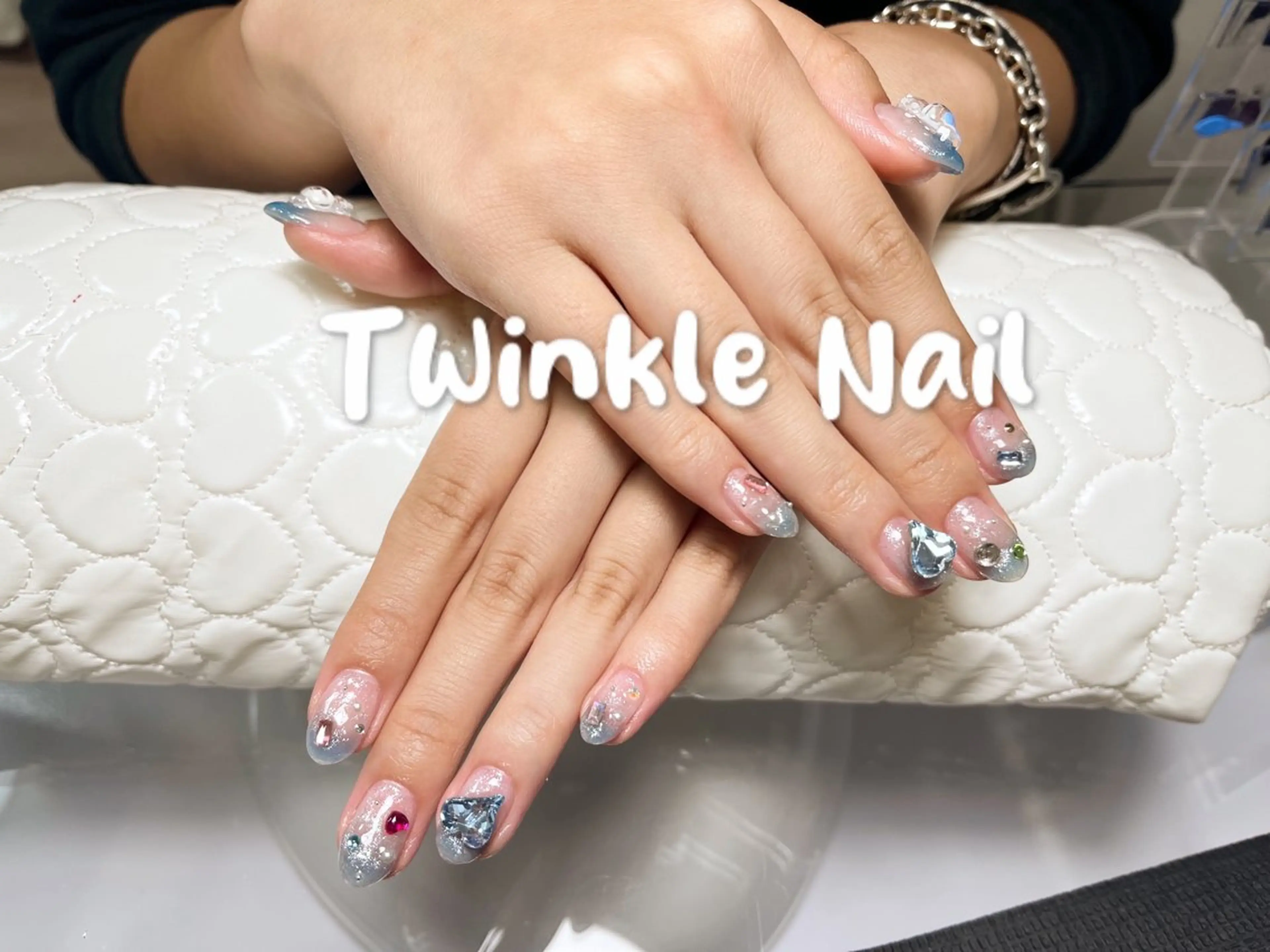 ネイル ブルー クリアネイル Twinkle Nail Kuboのネイルデザイン