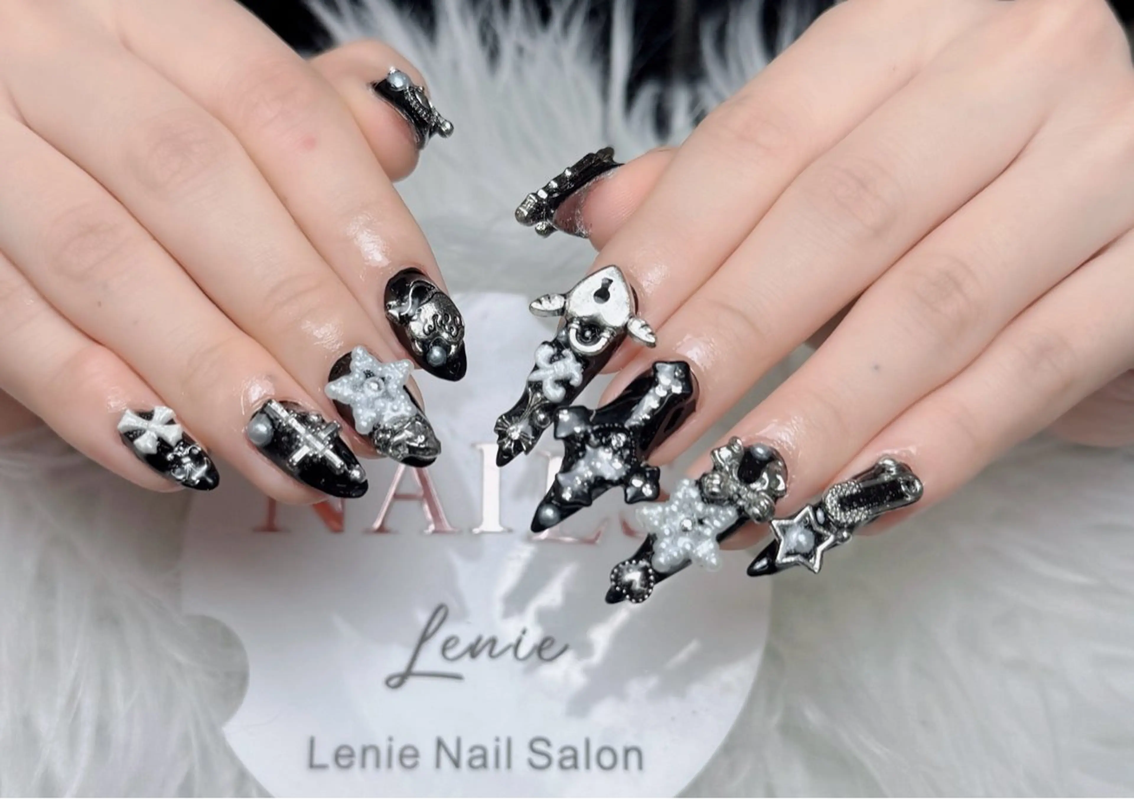 ネイル アートネイル 韓国ネイル 持ち込み ワンホンネイル ハンドネイル Lenie Nail Salonのネイルデザイン