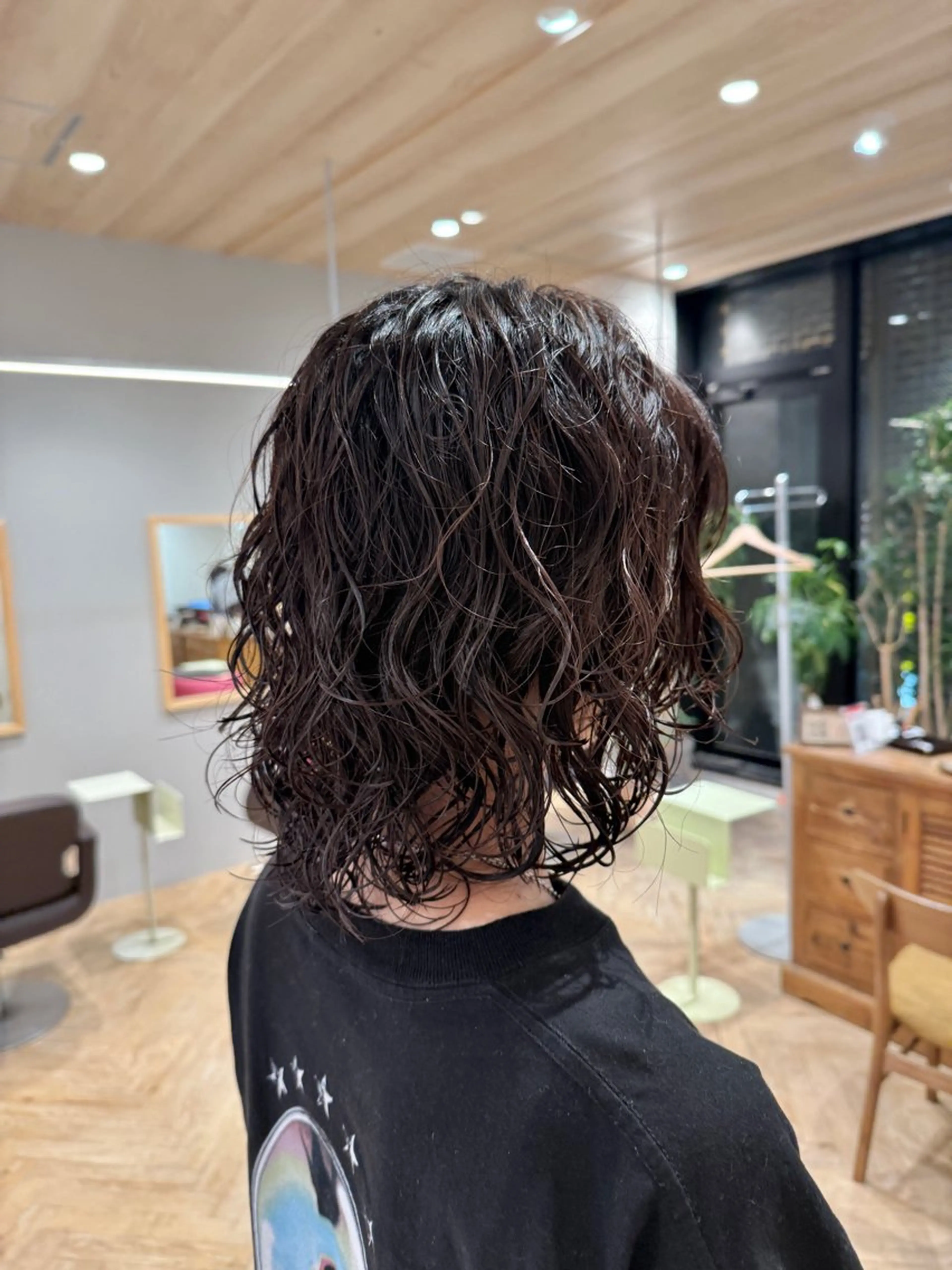 ミディアム パーマ 丸みボブ/メンズ /大山杏奈🌙のヘアスタイル