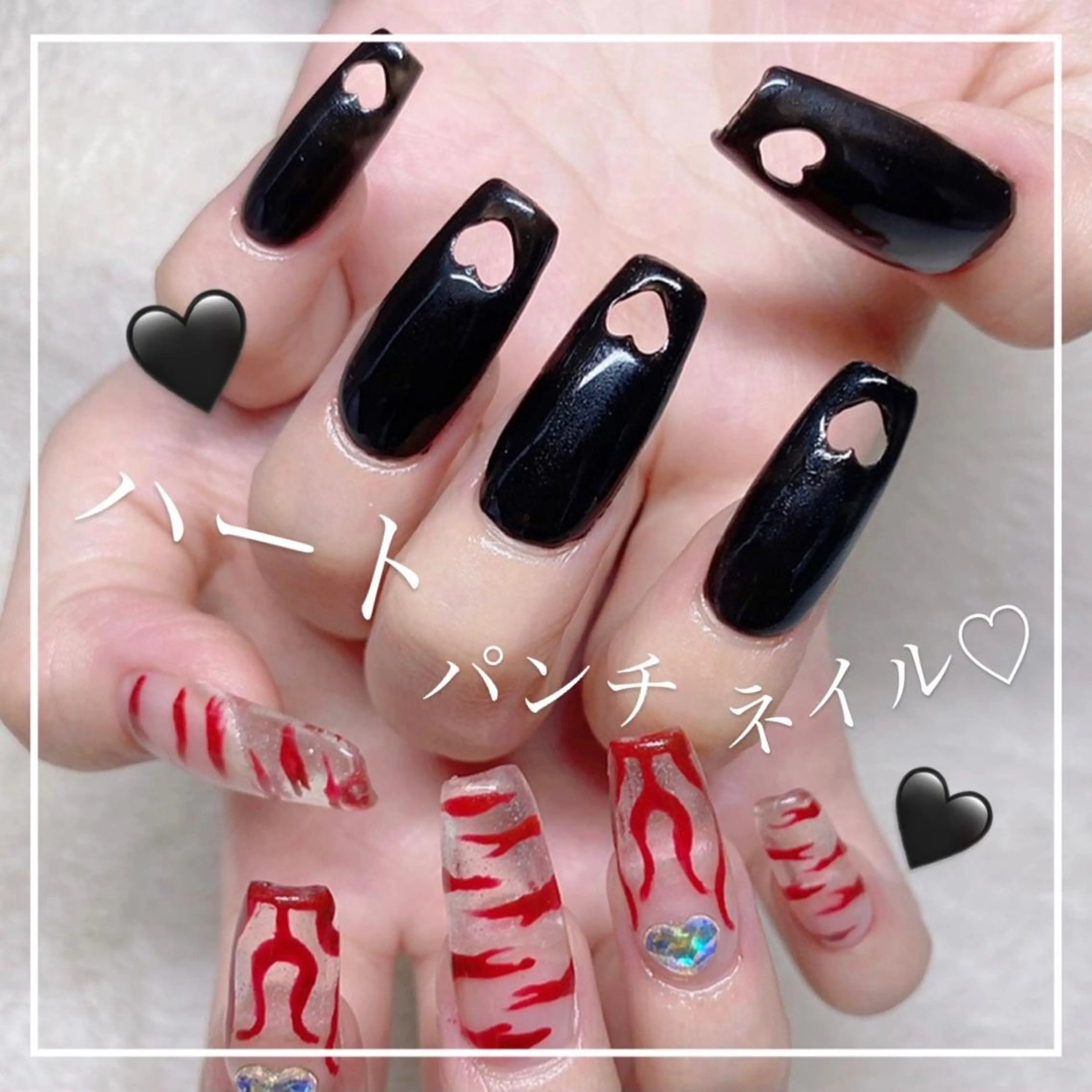 ネイル アートネイル 長さ出し ジェルネイル ハート 持ち込み RiLion💗 Risa🦋💜のネイルデザイン