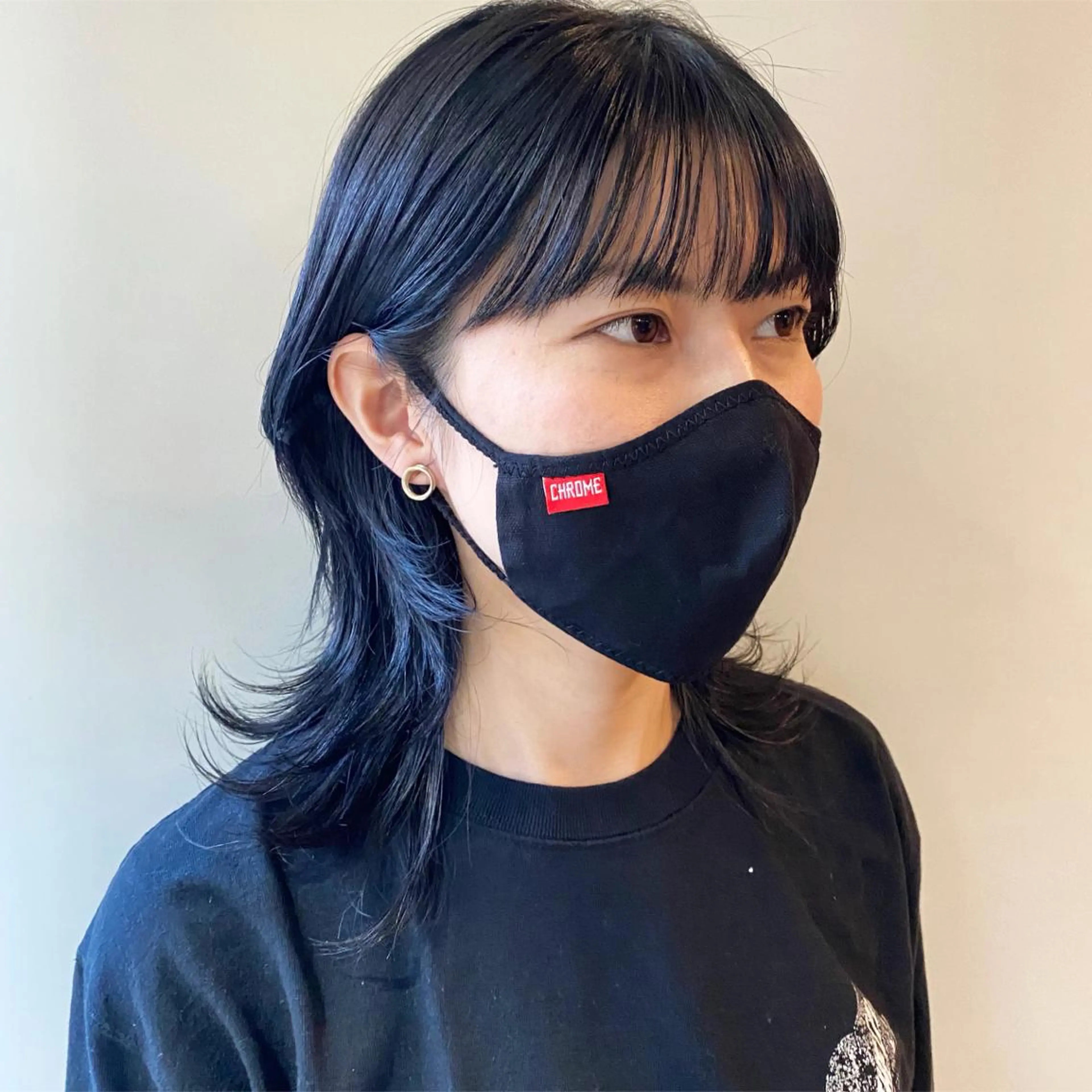 ミディアム カラー ヘアアレンジ 黒髪 ブルーカラー ブルーブラック ウルフカット GIVET (ジヴェ)所属・撮影モデル募集 🦋soemikaのヘアスタイル