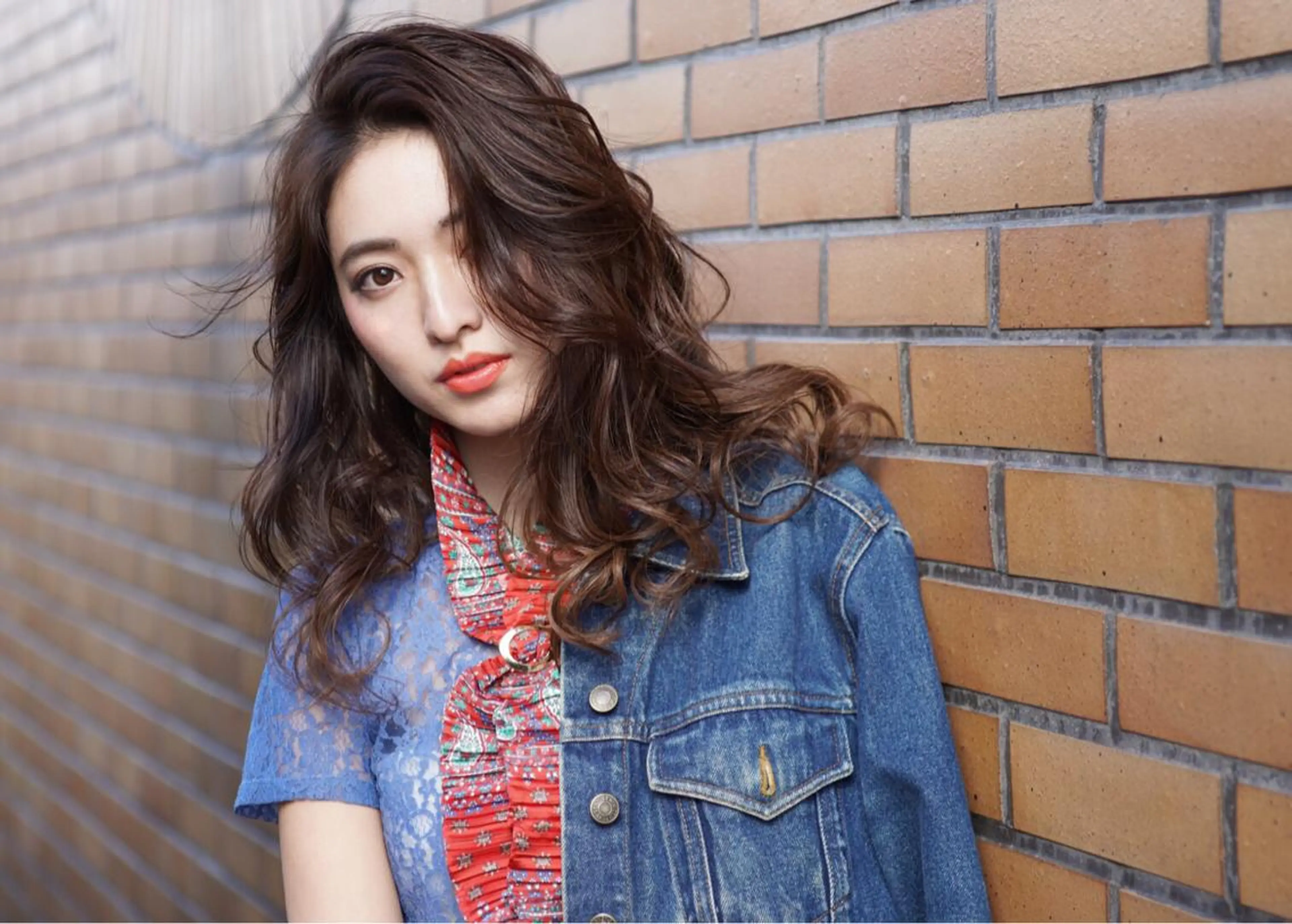 ロング カラー パーマ haretoki 髪質改善サロンのヘアスタイル